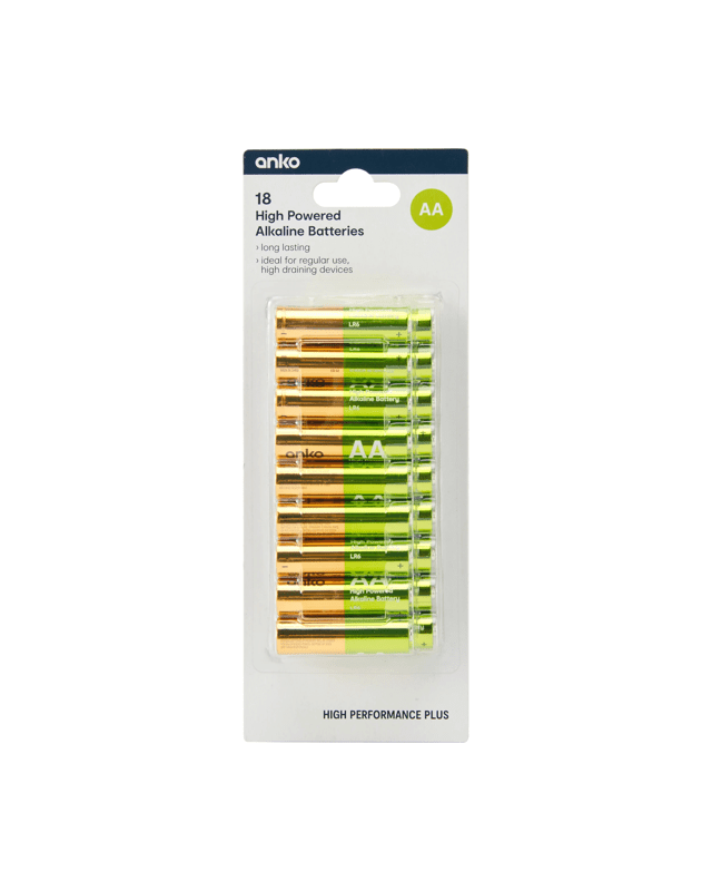 18 Pack High Powered AA Alkaline Batte