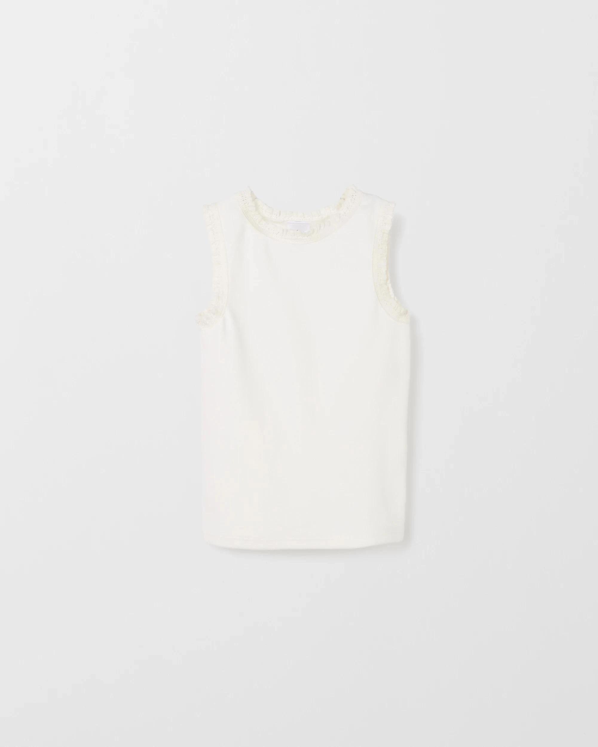 1 Target Kids Australian Cotton Lace Trim Pointelle Tank Top WHITE, 1 of 2