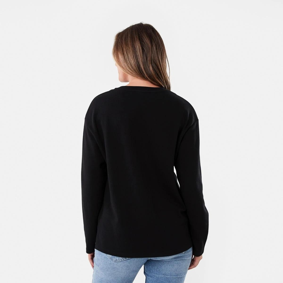 3 Long Sleeve Pique Top Black, 3 of 6