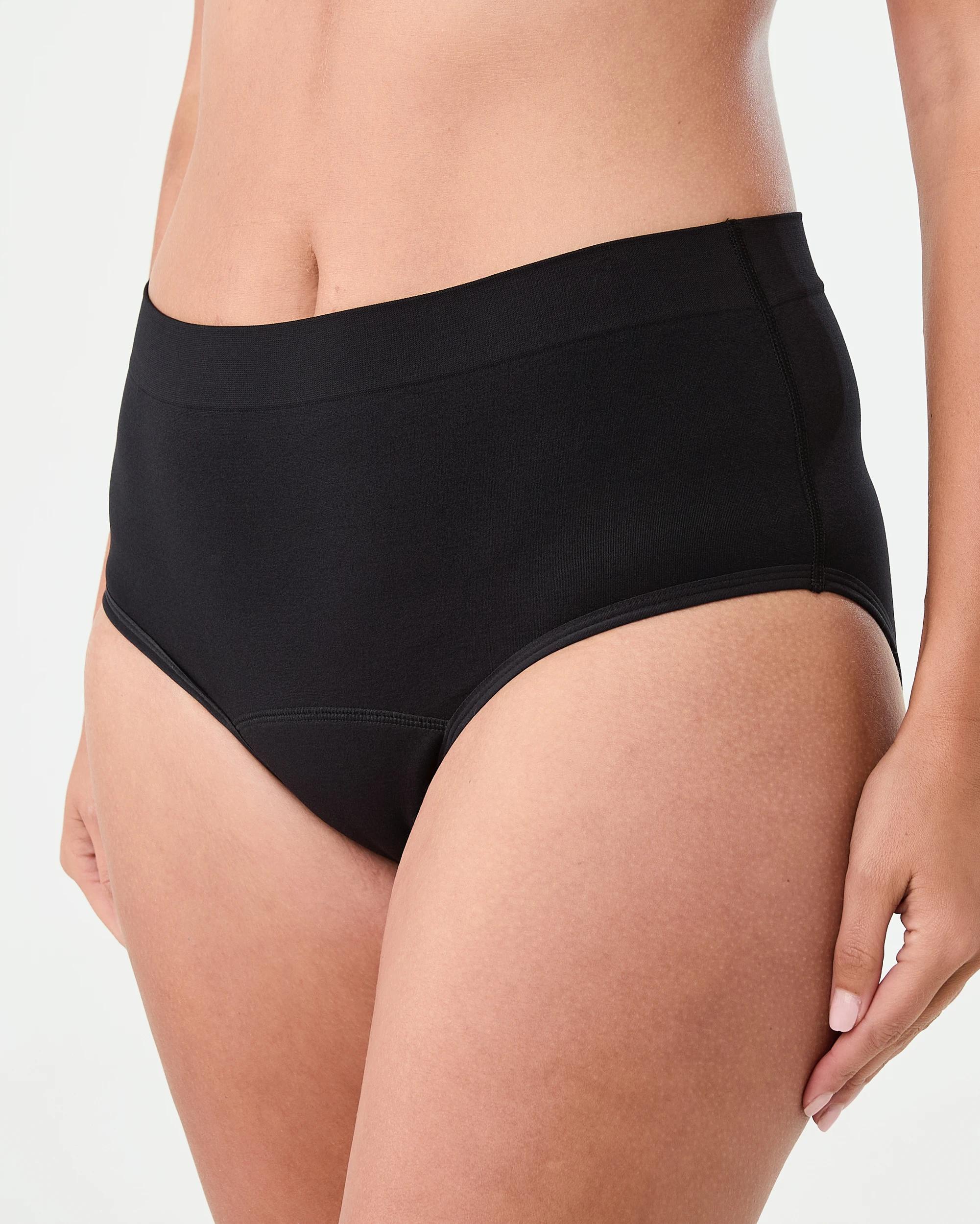 2 2 Pack Smoothing Full Period Briefs - Moderate and Heavy flow Black, 2 of 6