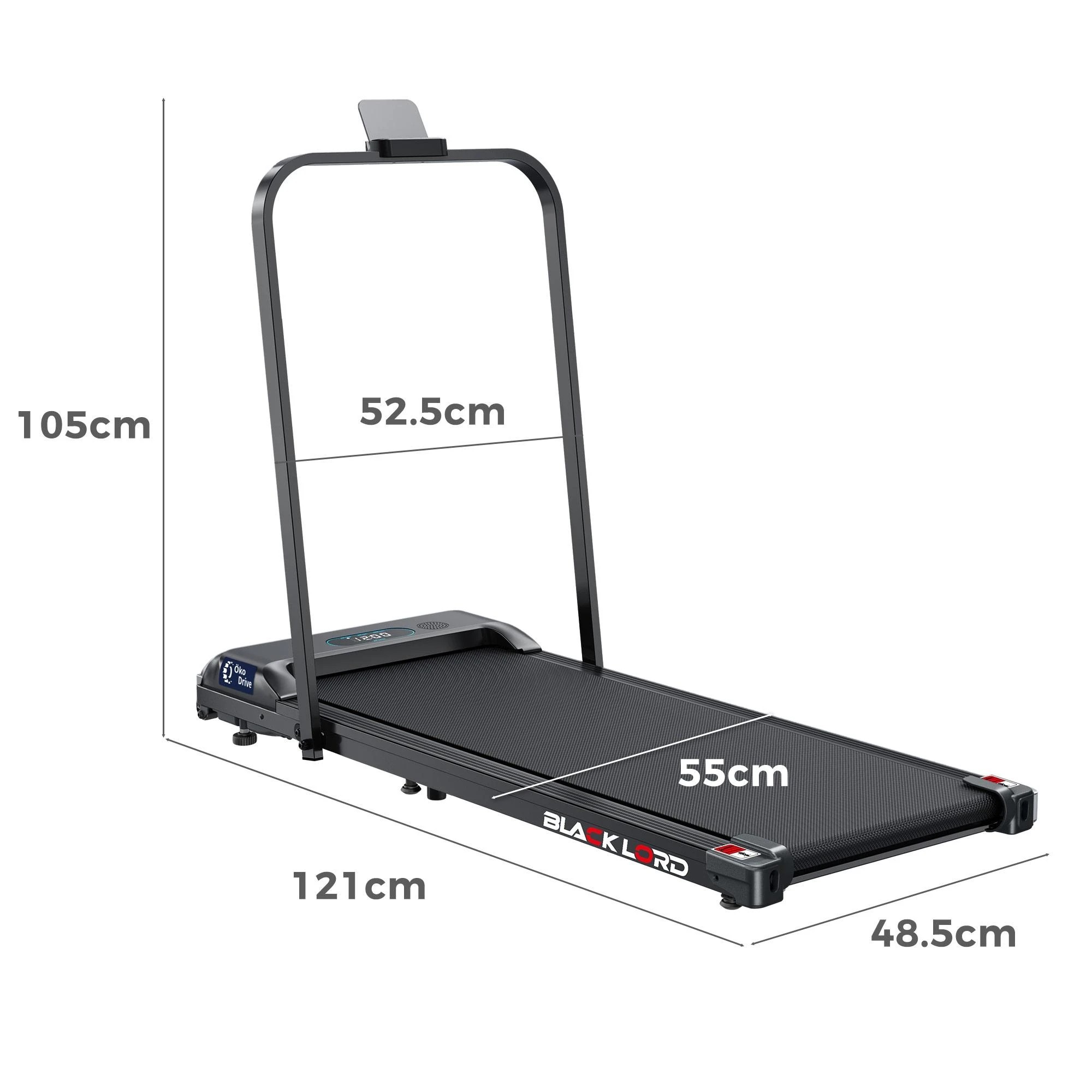 2 Black Lord Treadmill Electric Walking Pad Home Office Gym Fitness Foldable - Black, 2 of 9