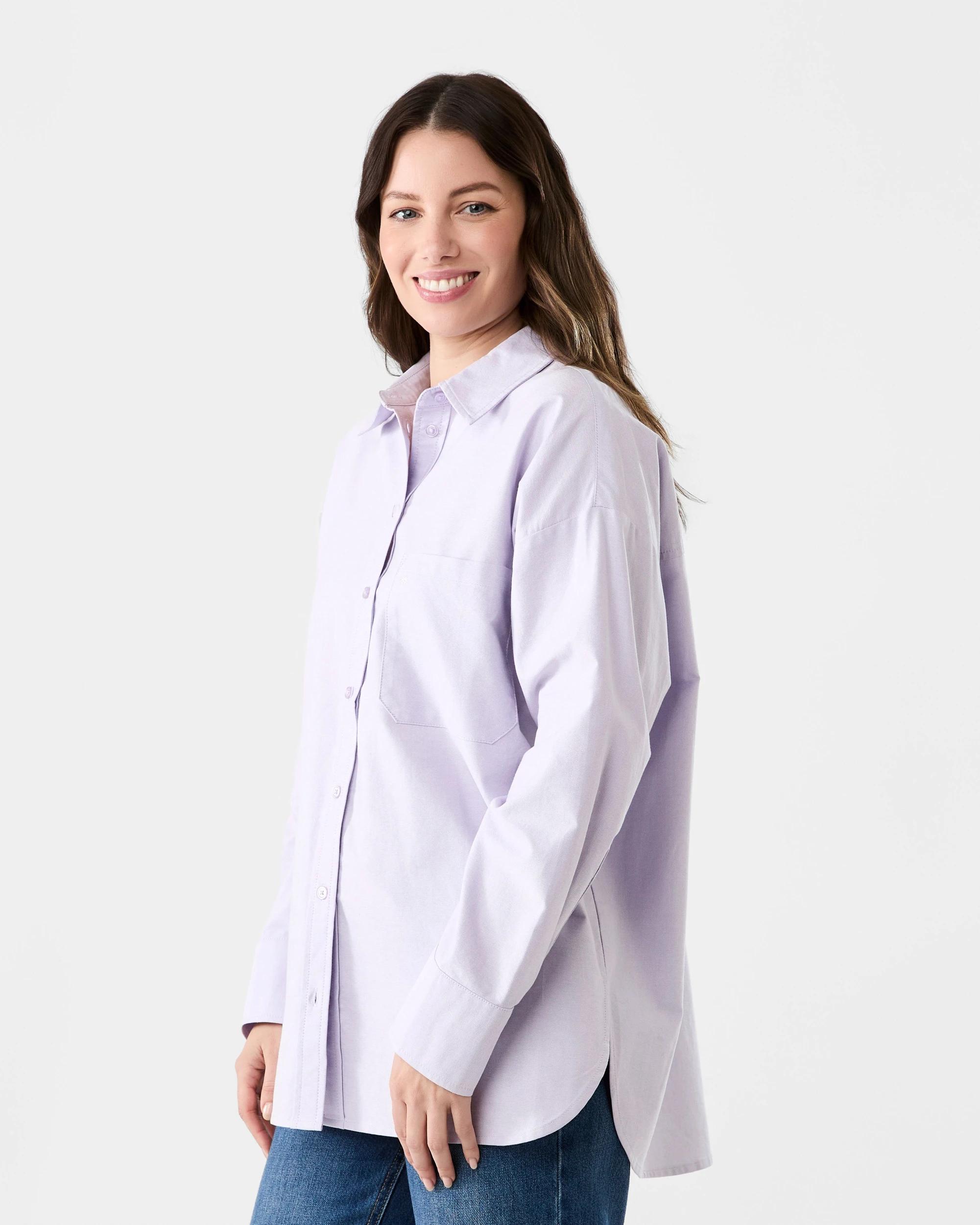 2 Long Sleeve Oxford Shirt Lil Purple, 2 of 5