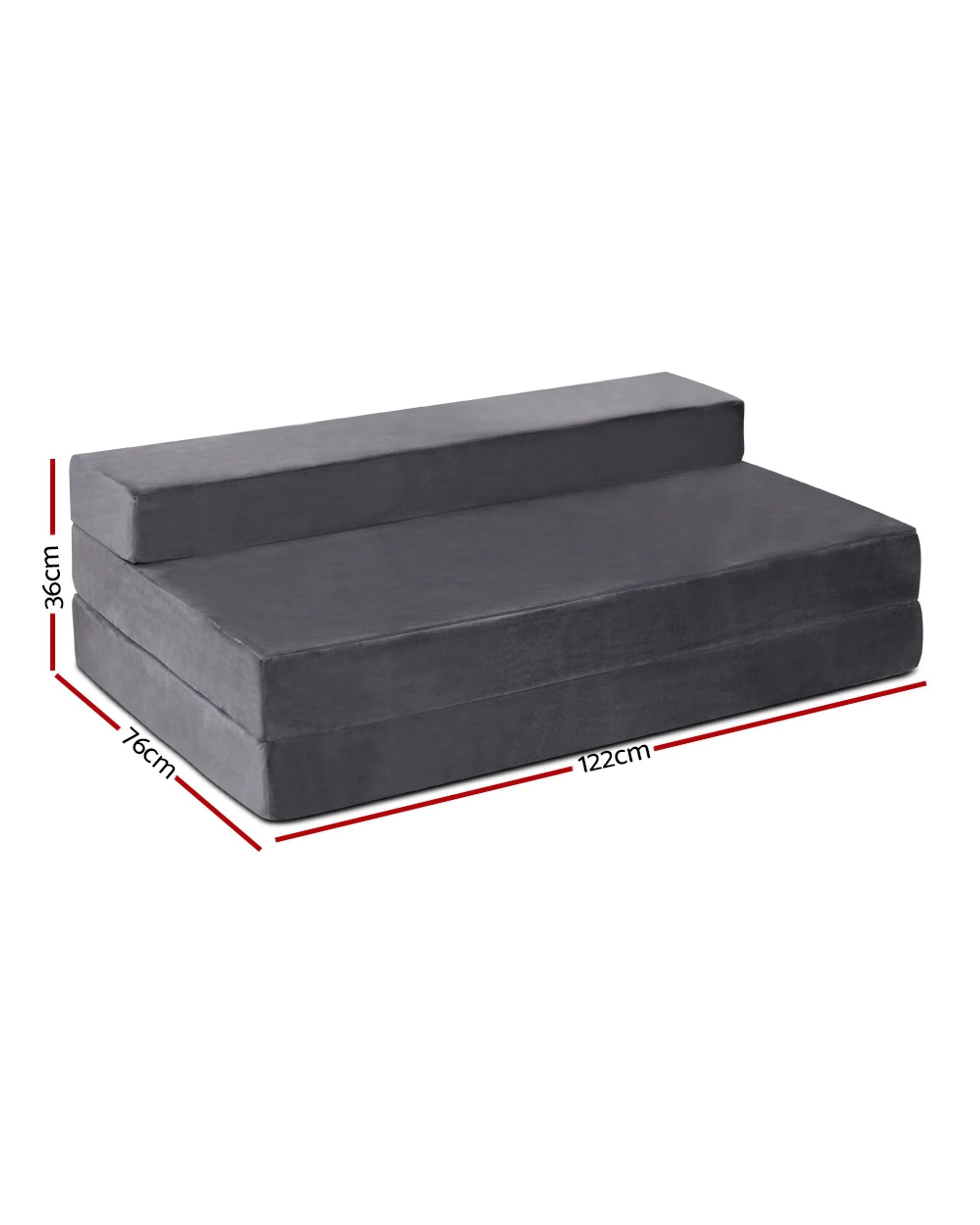 3 Giselle Bedding Foldable Mattress Folding Foam Bed Mat Double - Double Bed - Grey, 3 of 5