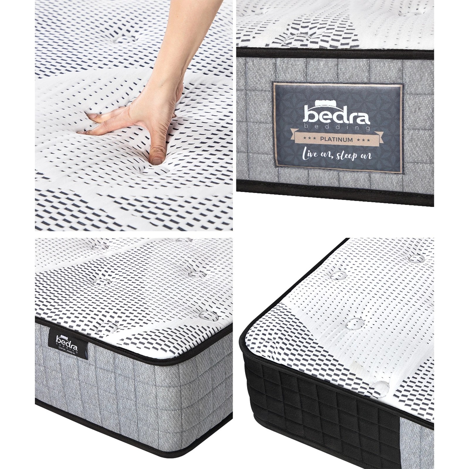 4 Bedra Bedding Single Mattress Tight Top Foam Pocketed Springs Anti-disturbance 24cm - Multi, 4 of 5