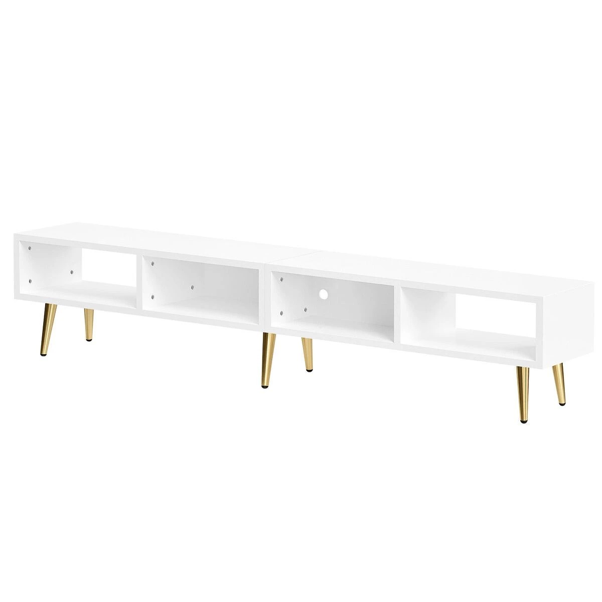 LUXSUITE 160cm TV Unit Lowline Entertainment Centre Cabinet with 4 Open ...