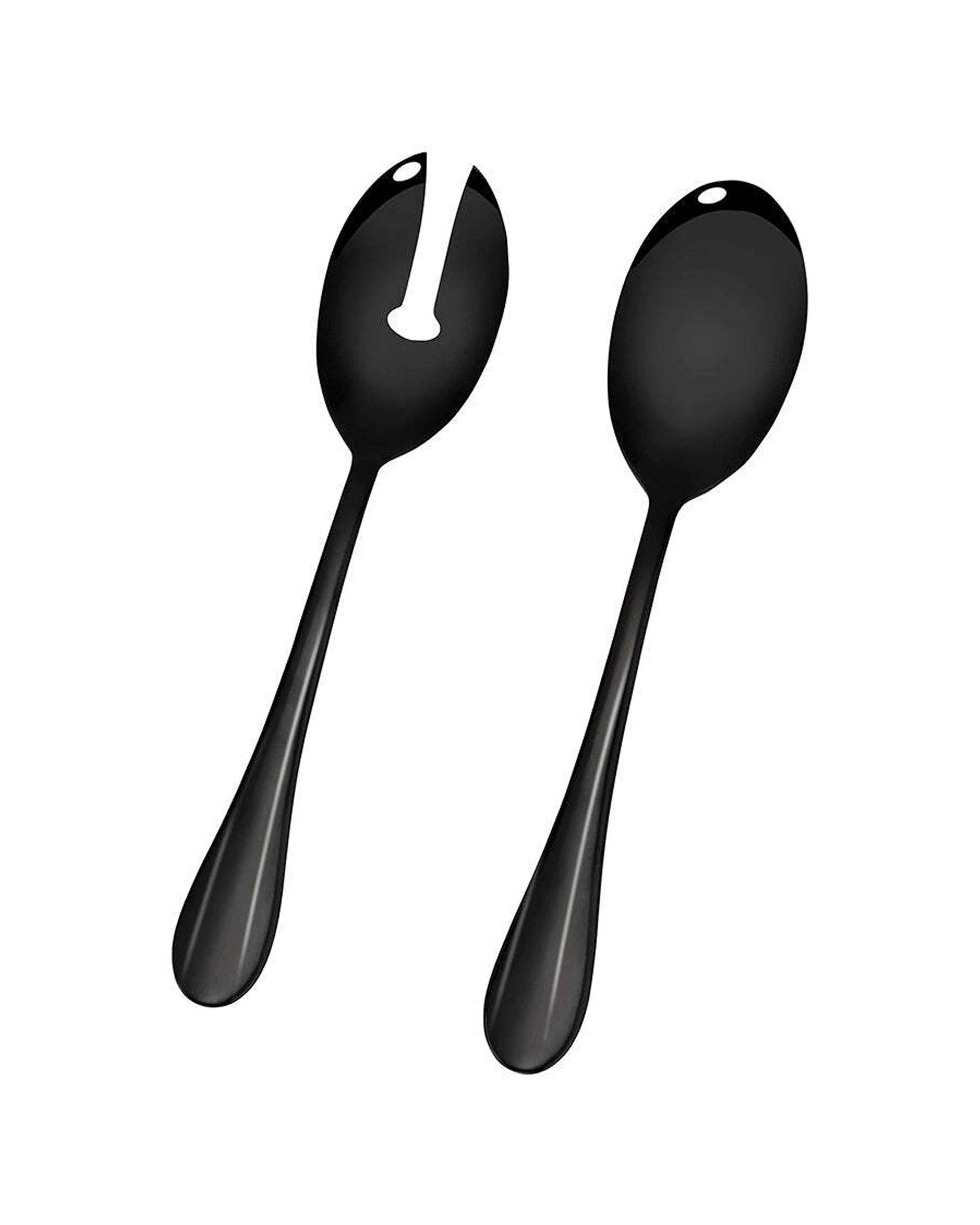 2 Stanley Rogers 2pc Albany Salad Servers Spoon Fork Serving Utensils Set - Black, 2 of 5
