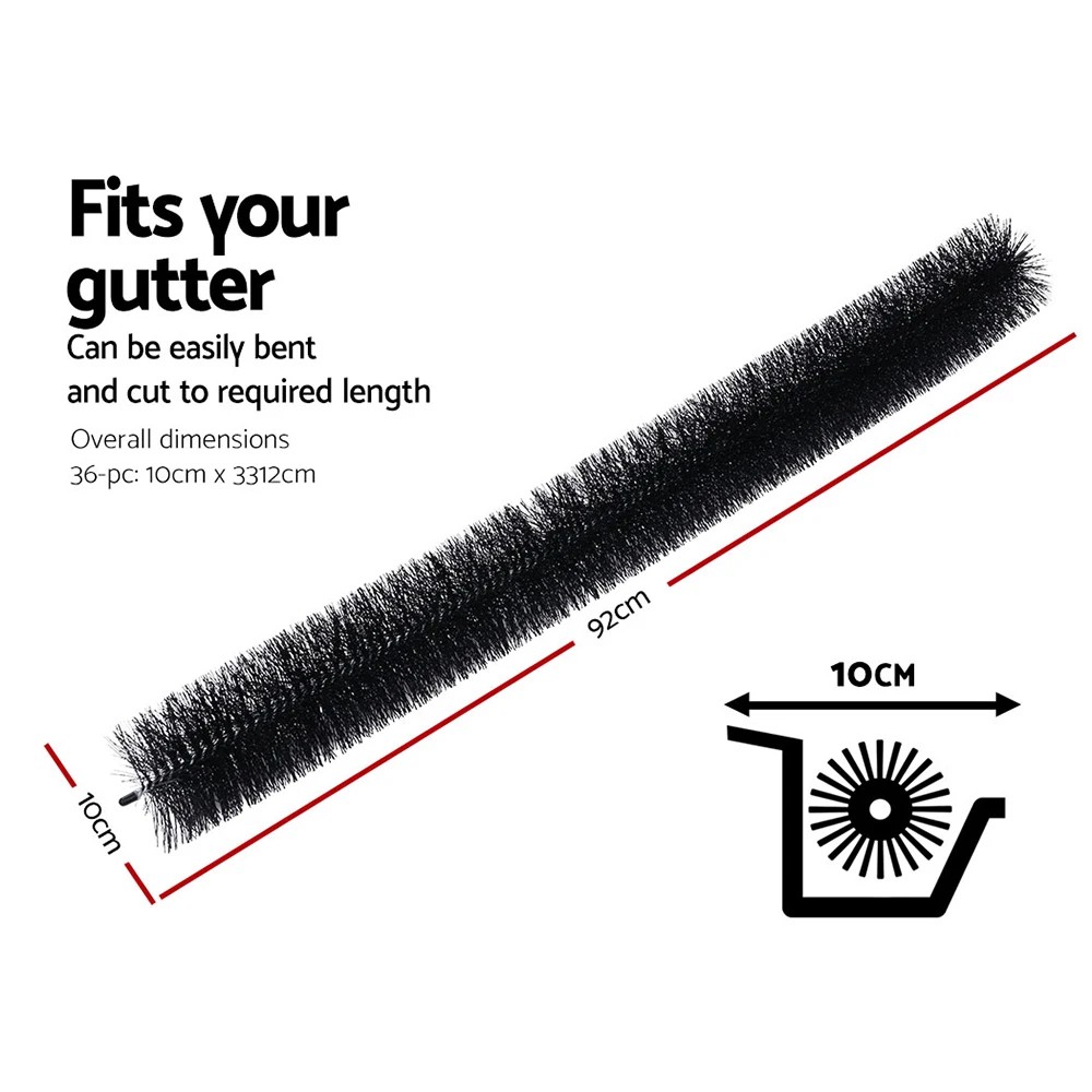 2 Gardeon Gutter Guard Brush 32M 92X10cm - Black, 2 of 7