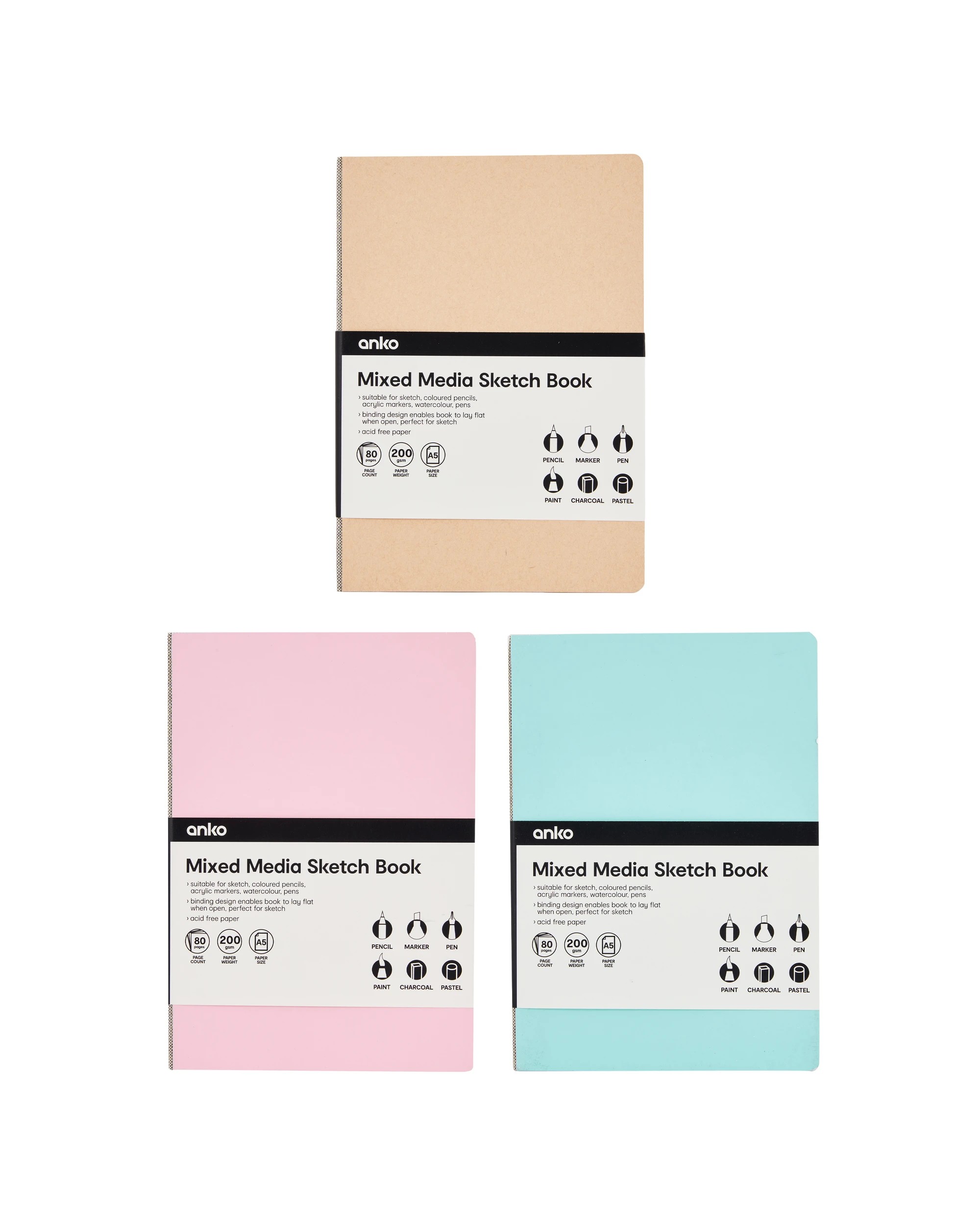 1 Mixed Media Sketch Book - Assorted, 1 of 6