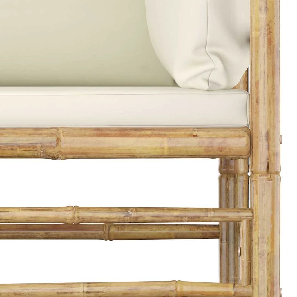 4 Vidaxl 5 Piece Garden Lounge Set With Cushions Bamboo - White, 4 of 10