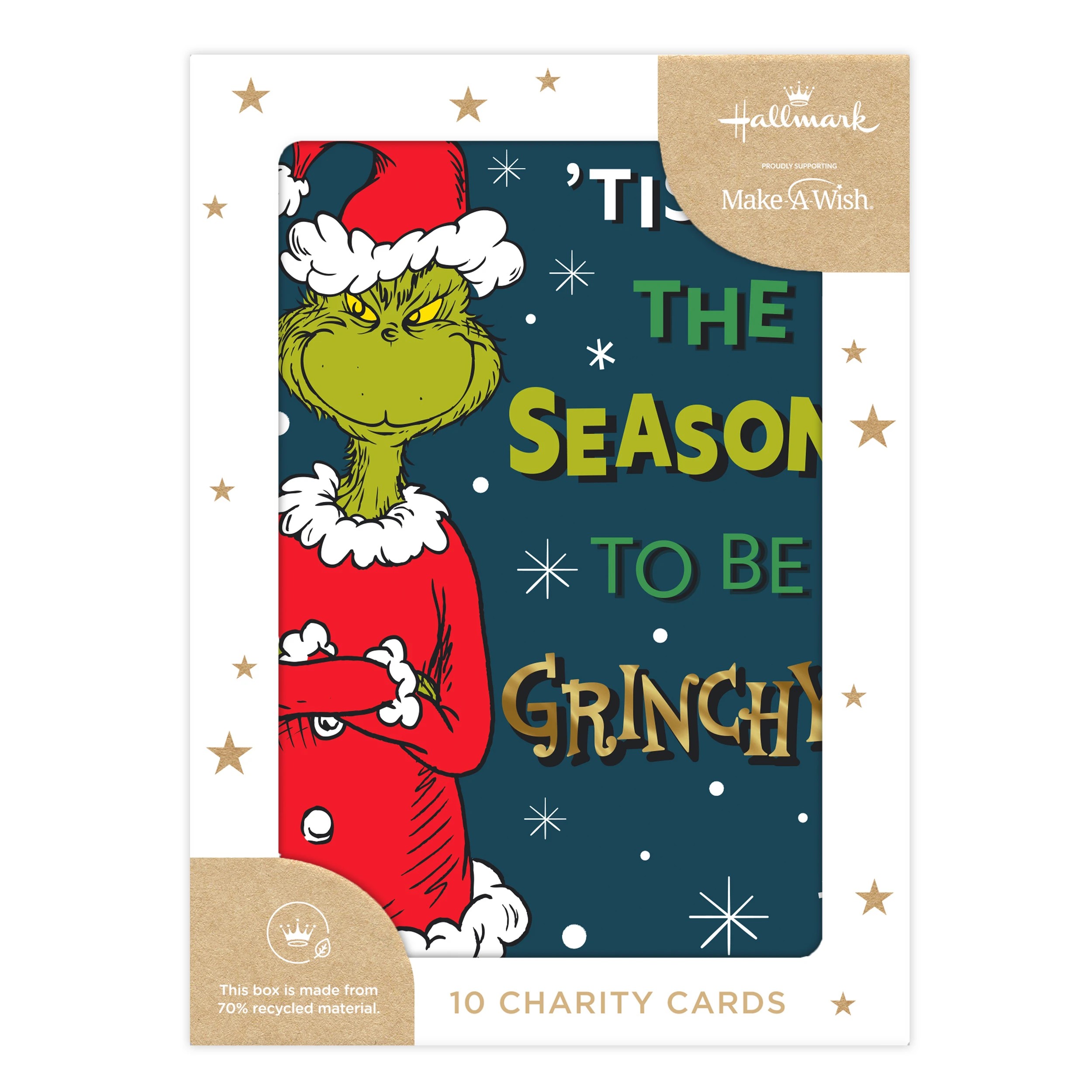 4 10 Pack Hallmark Boxed Charity Christmas Cards - Grinch Claus, 4 of 4