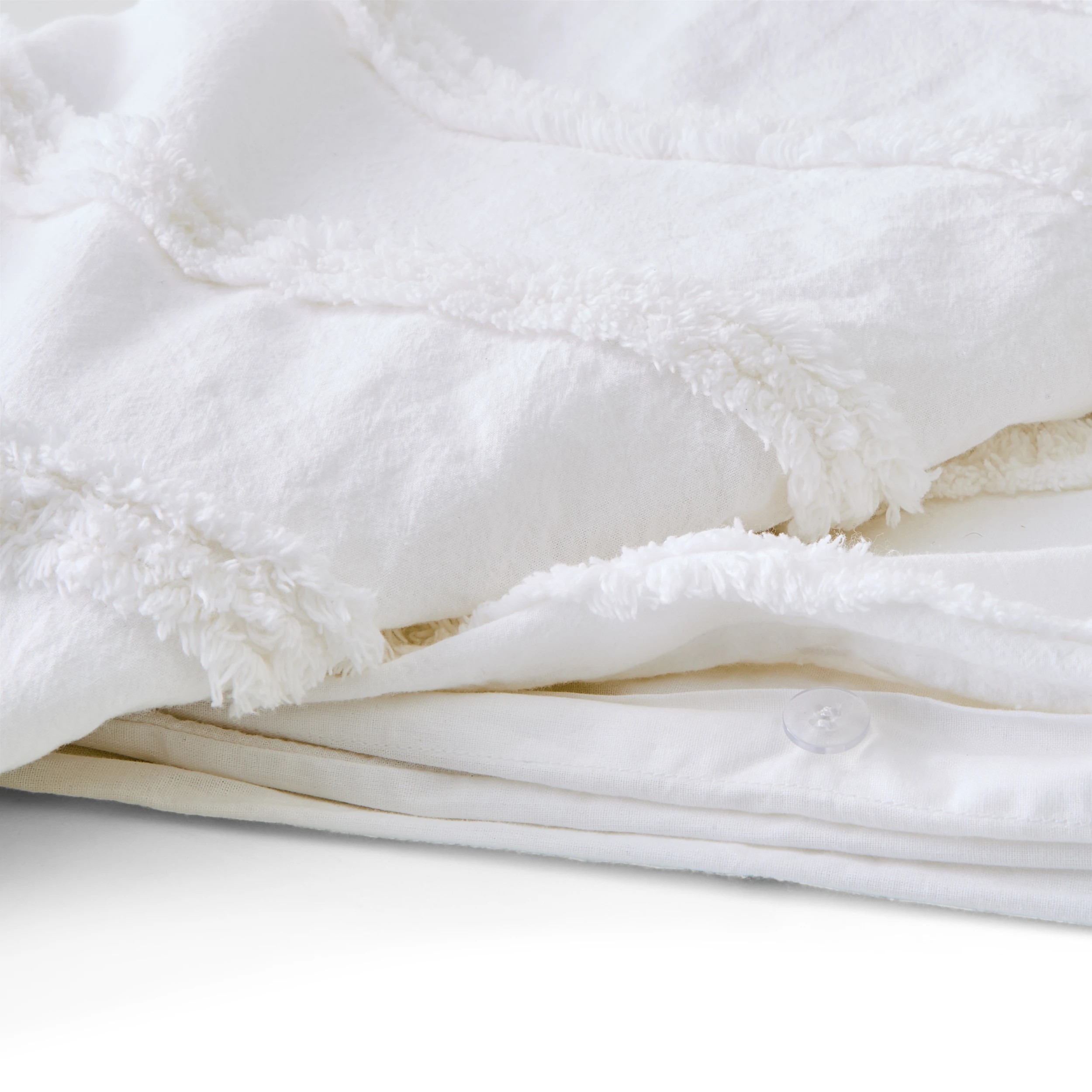 4 Amira Cotton Quilt Cover Set - Double Bed, White, 4 of 6