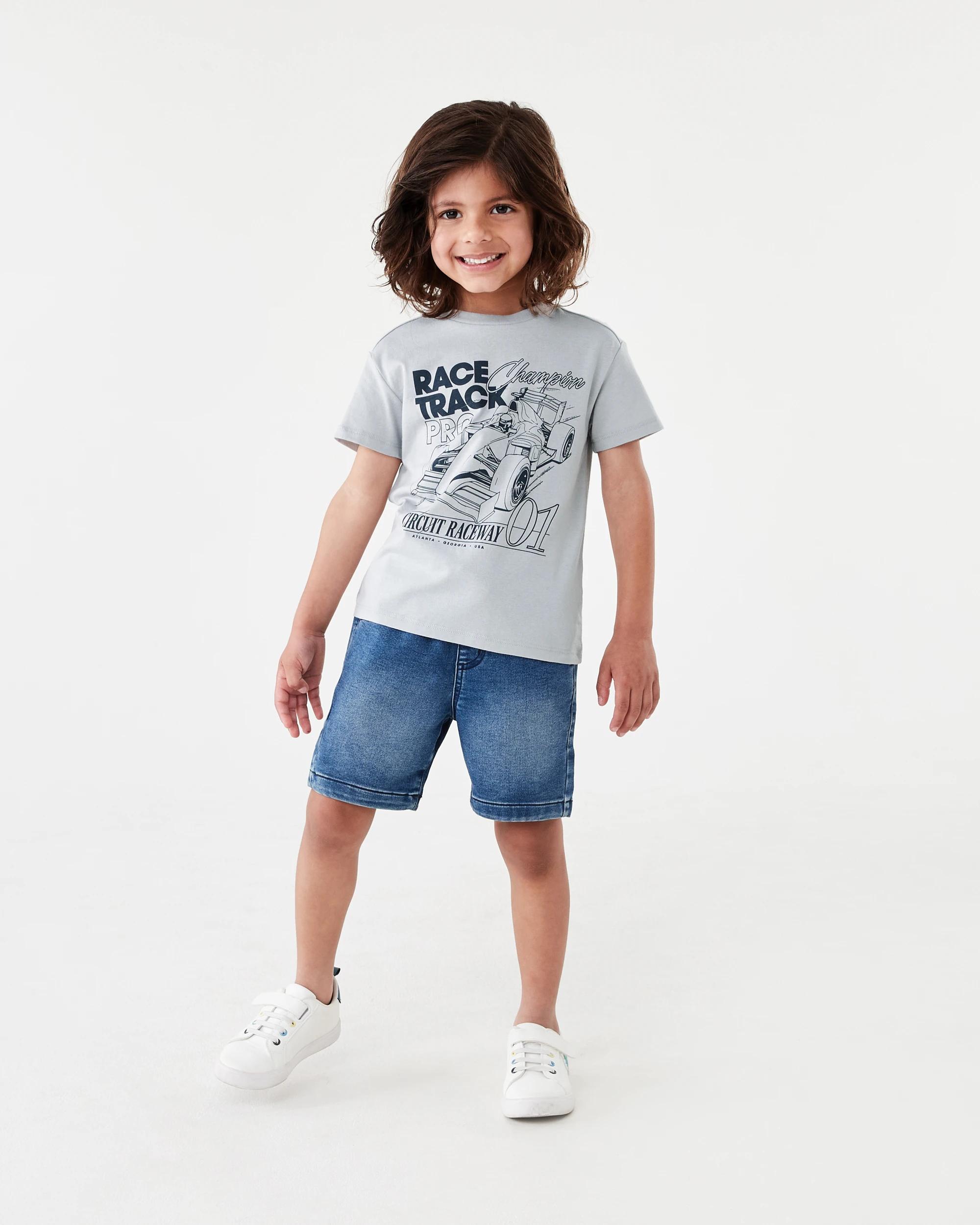 5 Chest Print T-shirt Gry Car, 5 of 6