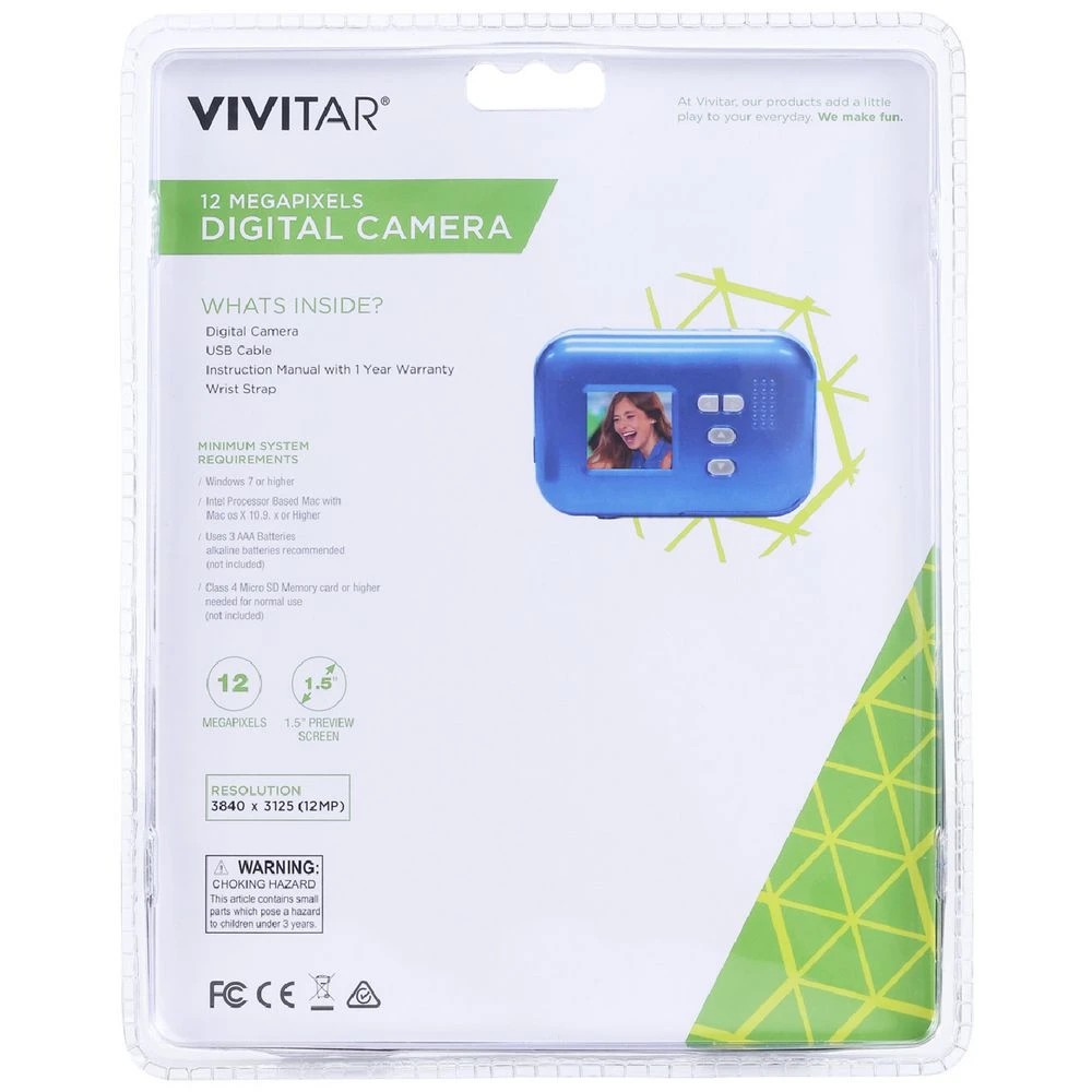 8 Vivitar VX054v2 12.1MP Digital Camera Blue, 8 of 8
