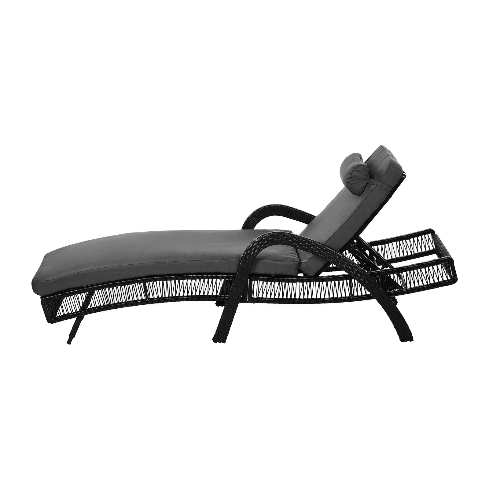 9 Livsip Sun Lounge Wicker Lounger Day Bed - Grey, 9 of 10