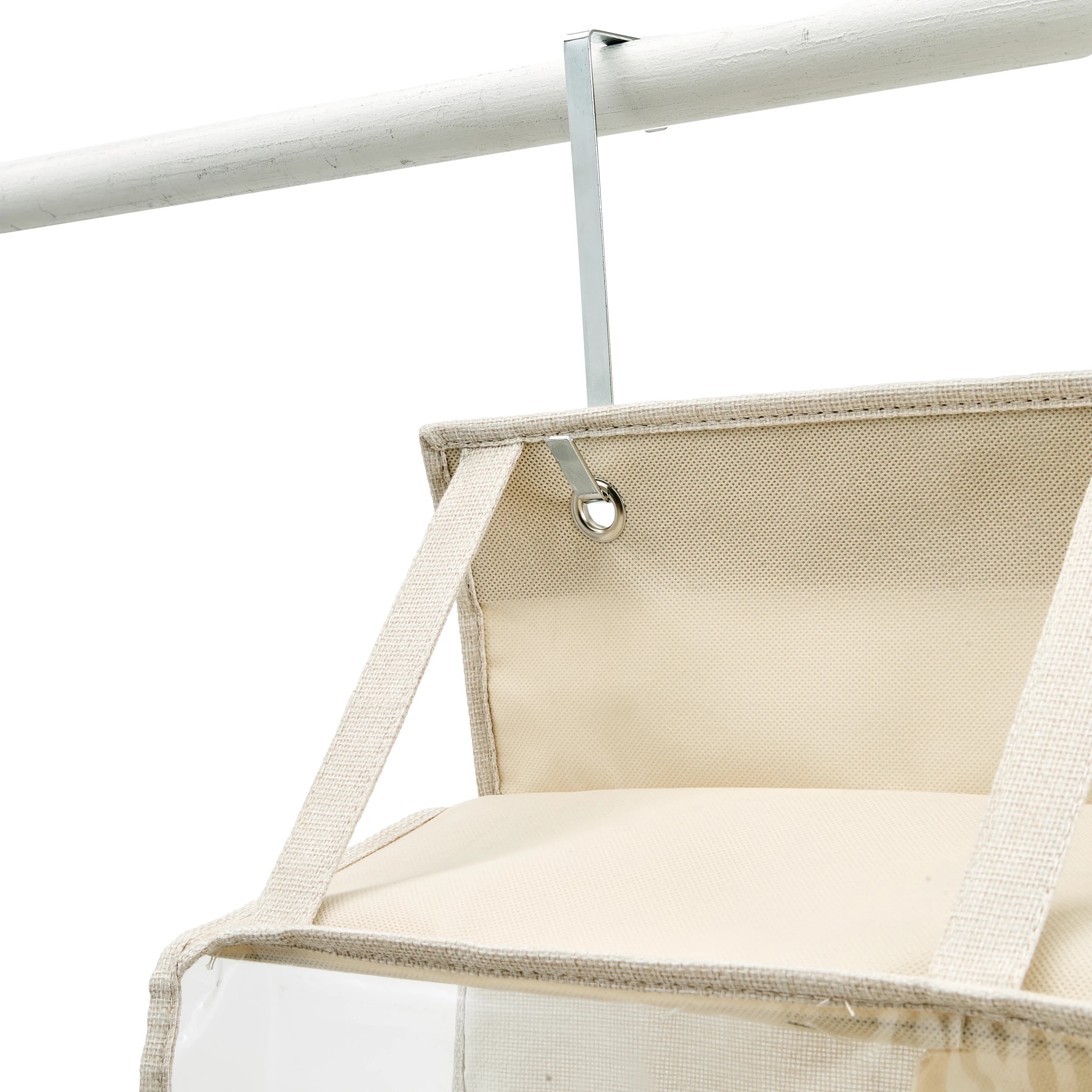 6 Linen Look 16 Pocket Hanging Shoe Storage, 6 of 6