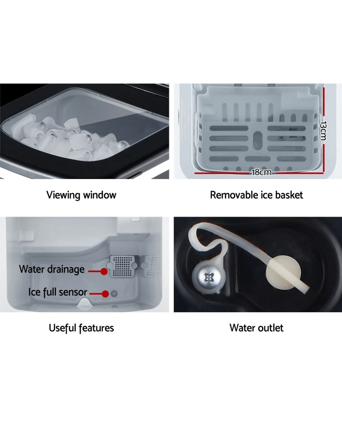 8 Devanti 12kg Ice Maker Machine - Black, 8 of 8