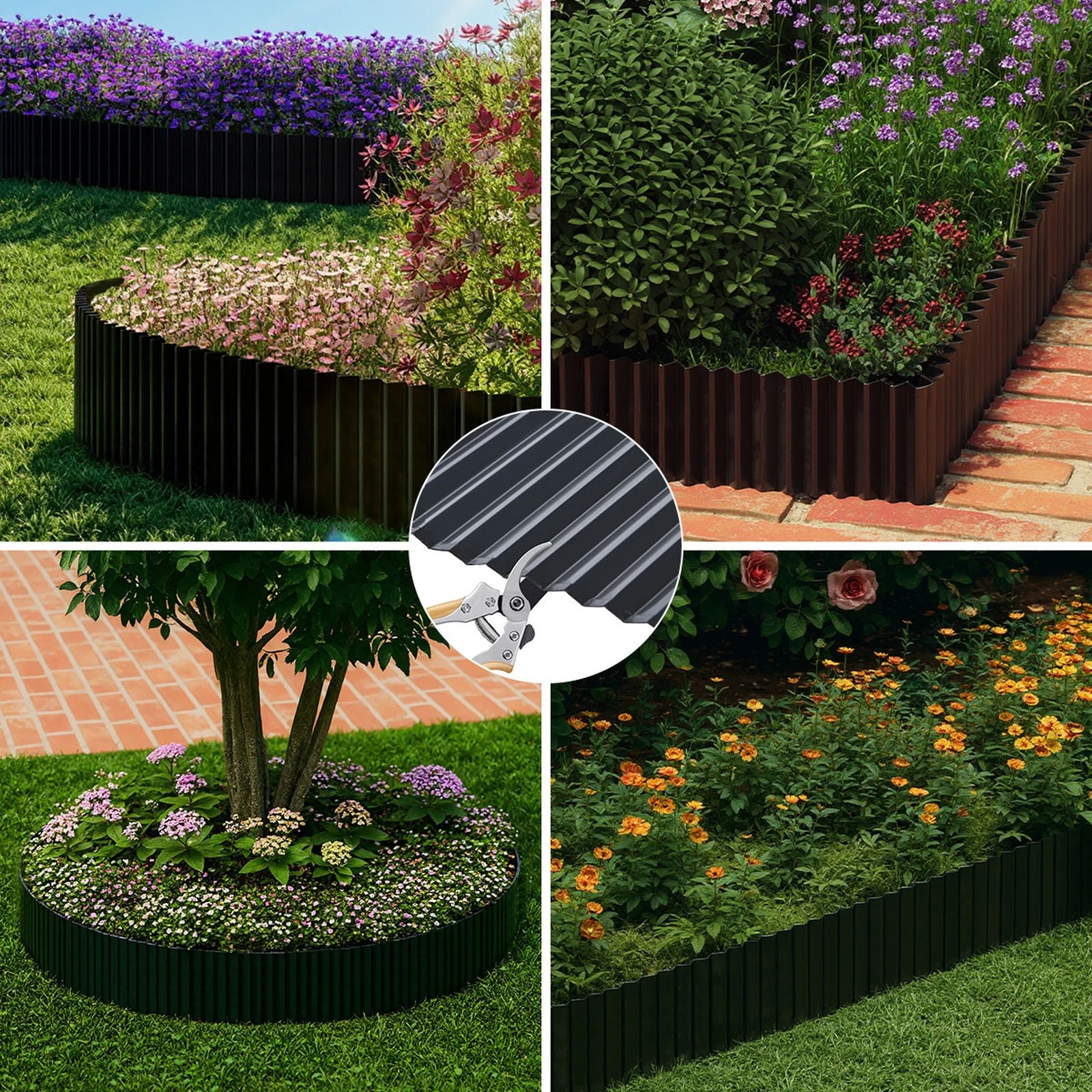 5 Livsip Garden Edging 20mx30cm Landscape Lawn Edge Border DIY Fence Steel - Black, 5 of 9
