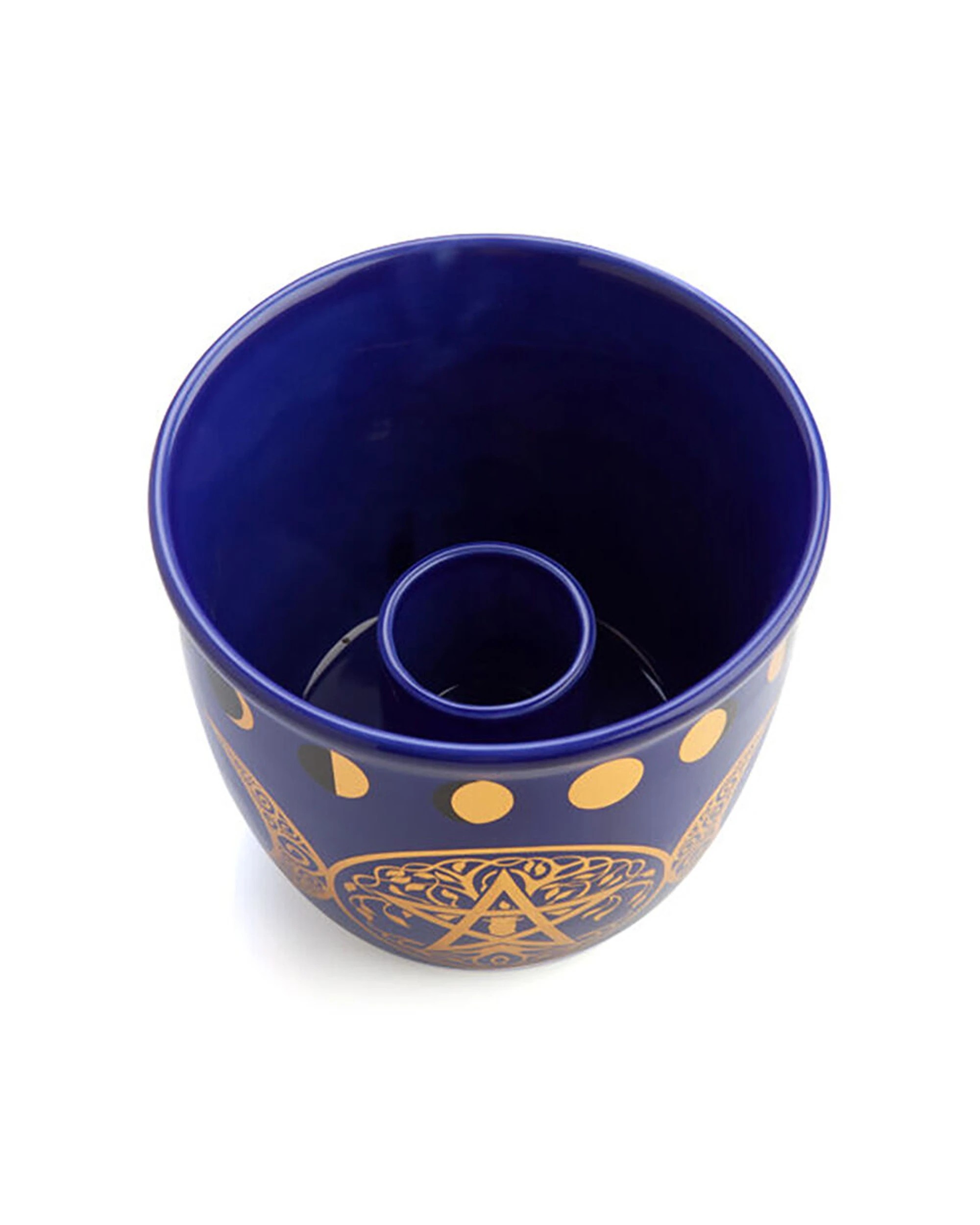4 MDI Smudge Bowl Sage & Incense Burner Ceramic Pentacle 12.5x10.5cm - Blue, 4 of 5