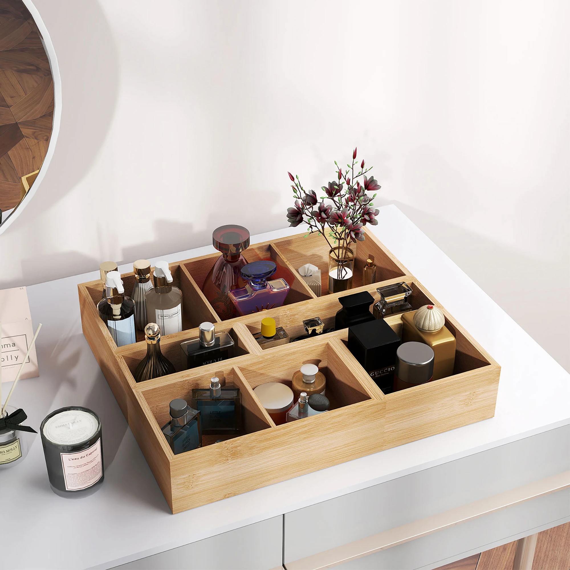 7 Toque 5 Pcs Bamboo Drawer Organiser, 7 of 9