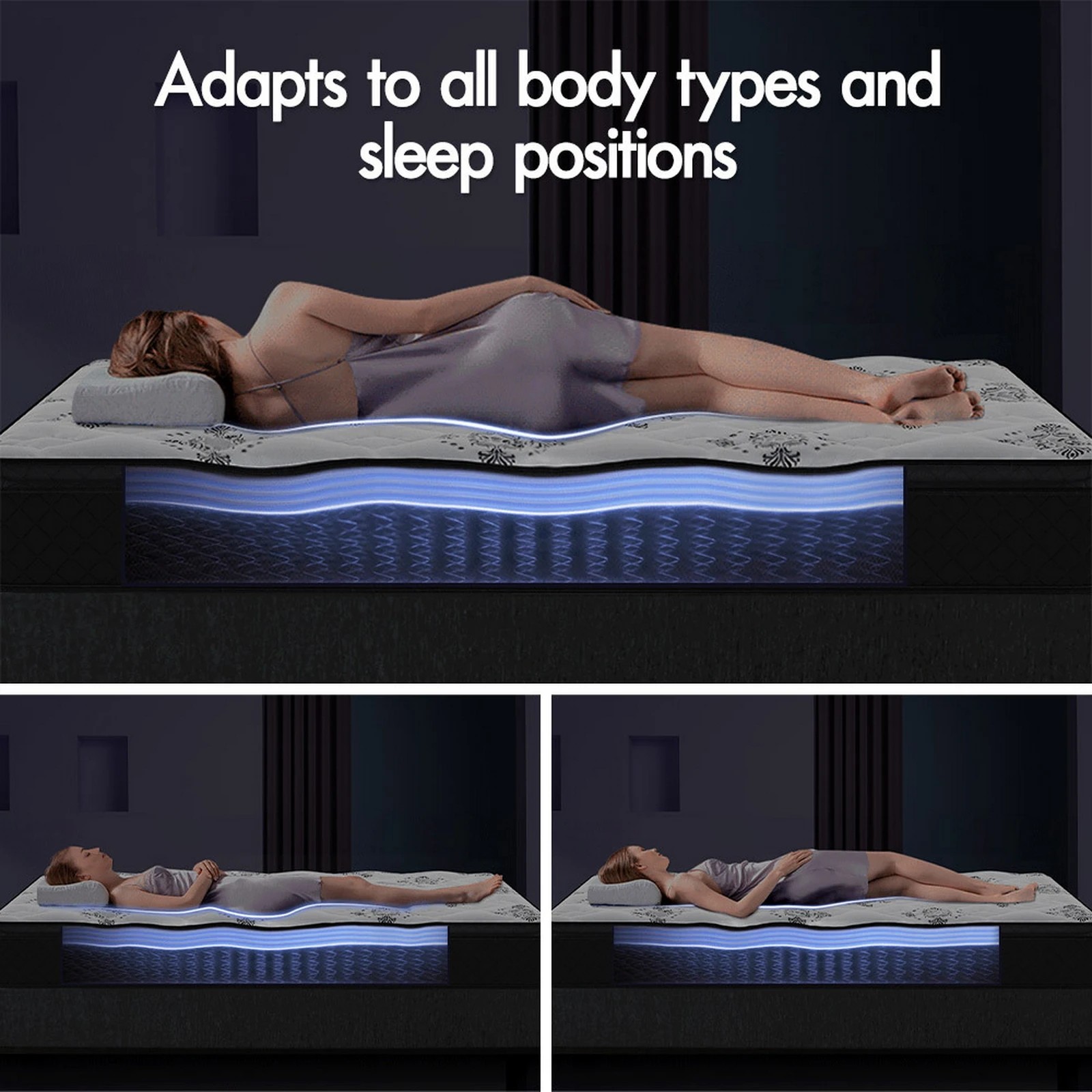 6 Starry Eucalypt Mattress Pillow Top Foam Bed Bonnell Spring 24cm - Single Bed, 6 of 10