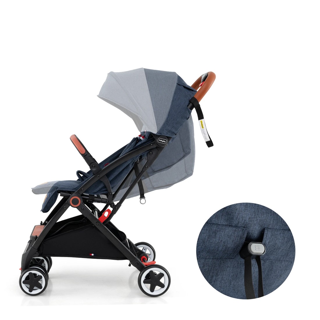 6 Costway Folding Baby Stroller Adjustable Pushchair Pram - Blue, 6 of 6