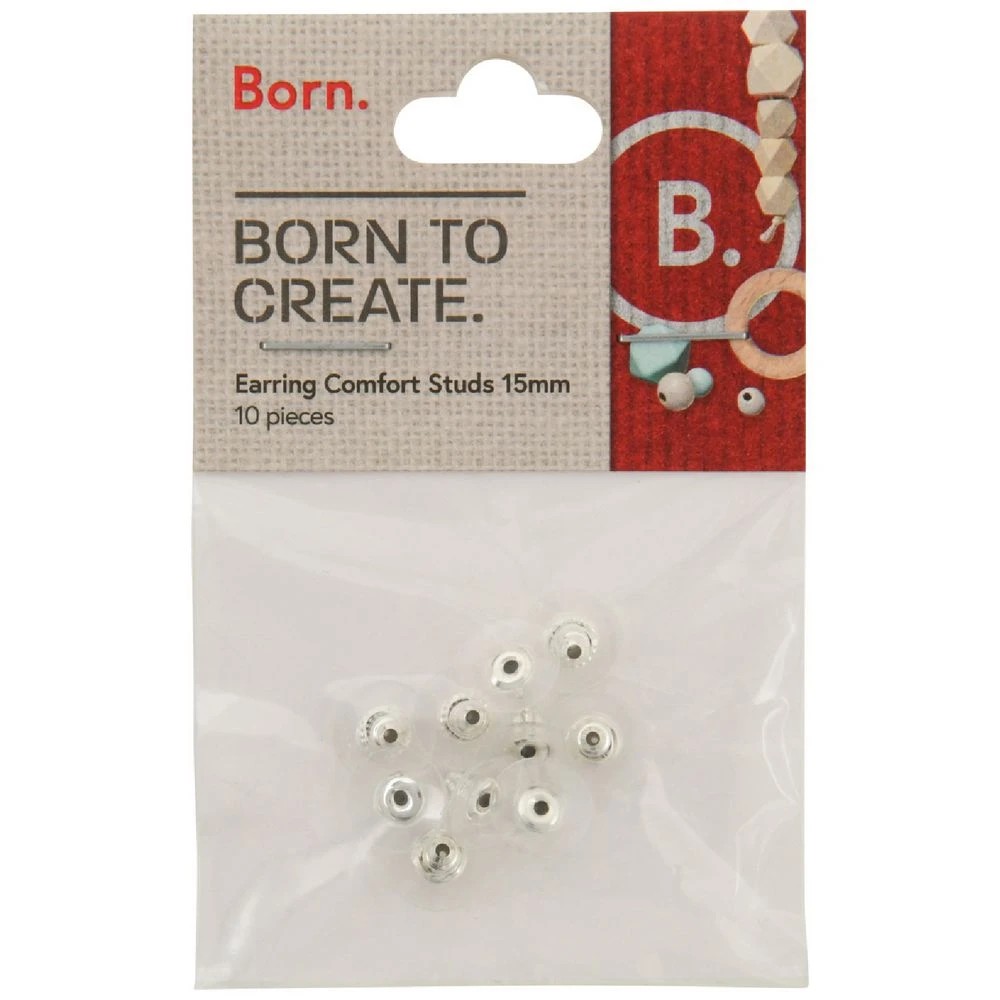 1 Born Earring Comfort Studs Silver 10 Pieces, 1 of 2