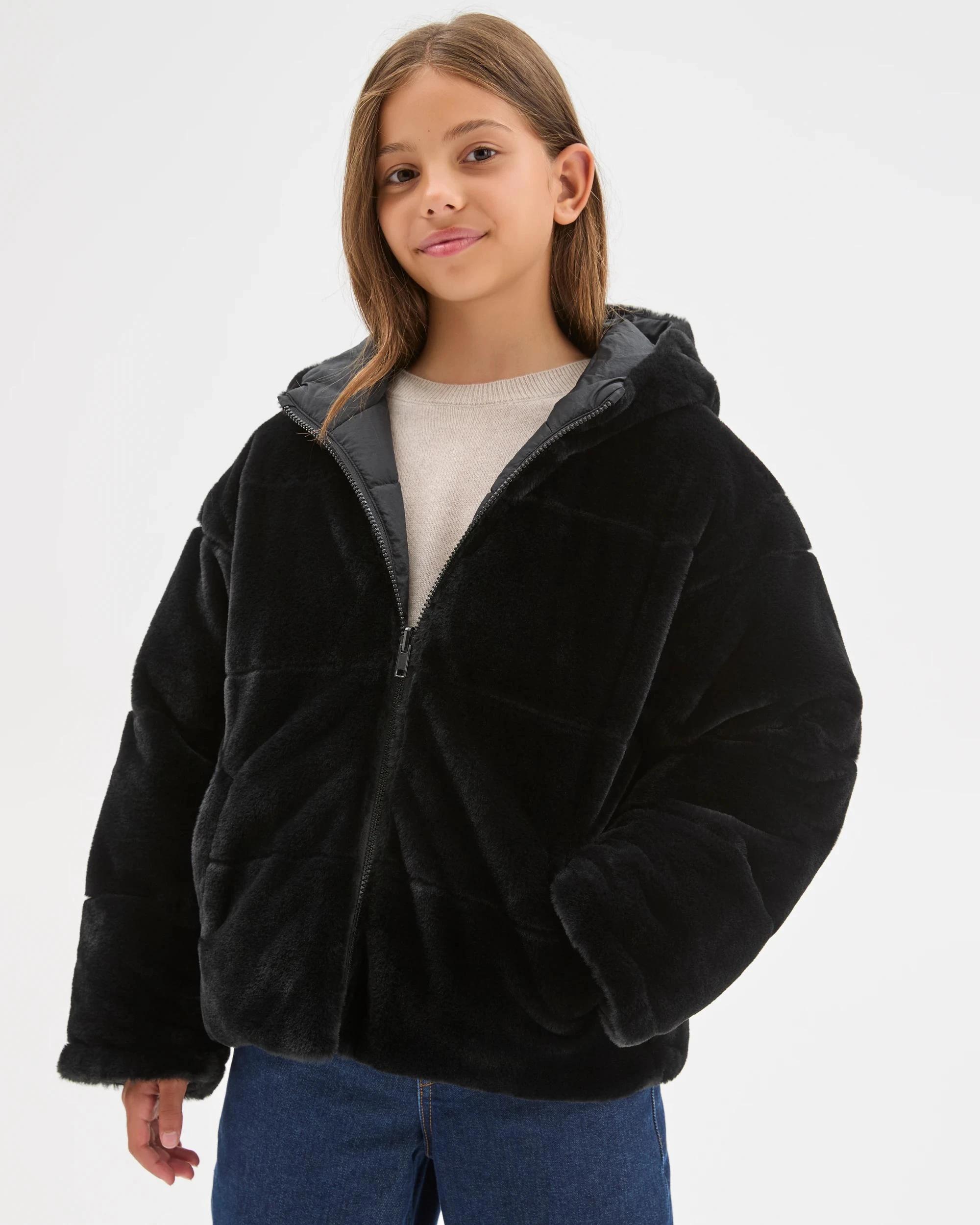 7 Target Kids Reversible Hooded Puffer Jacket BLACK, 7 of 10