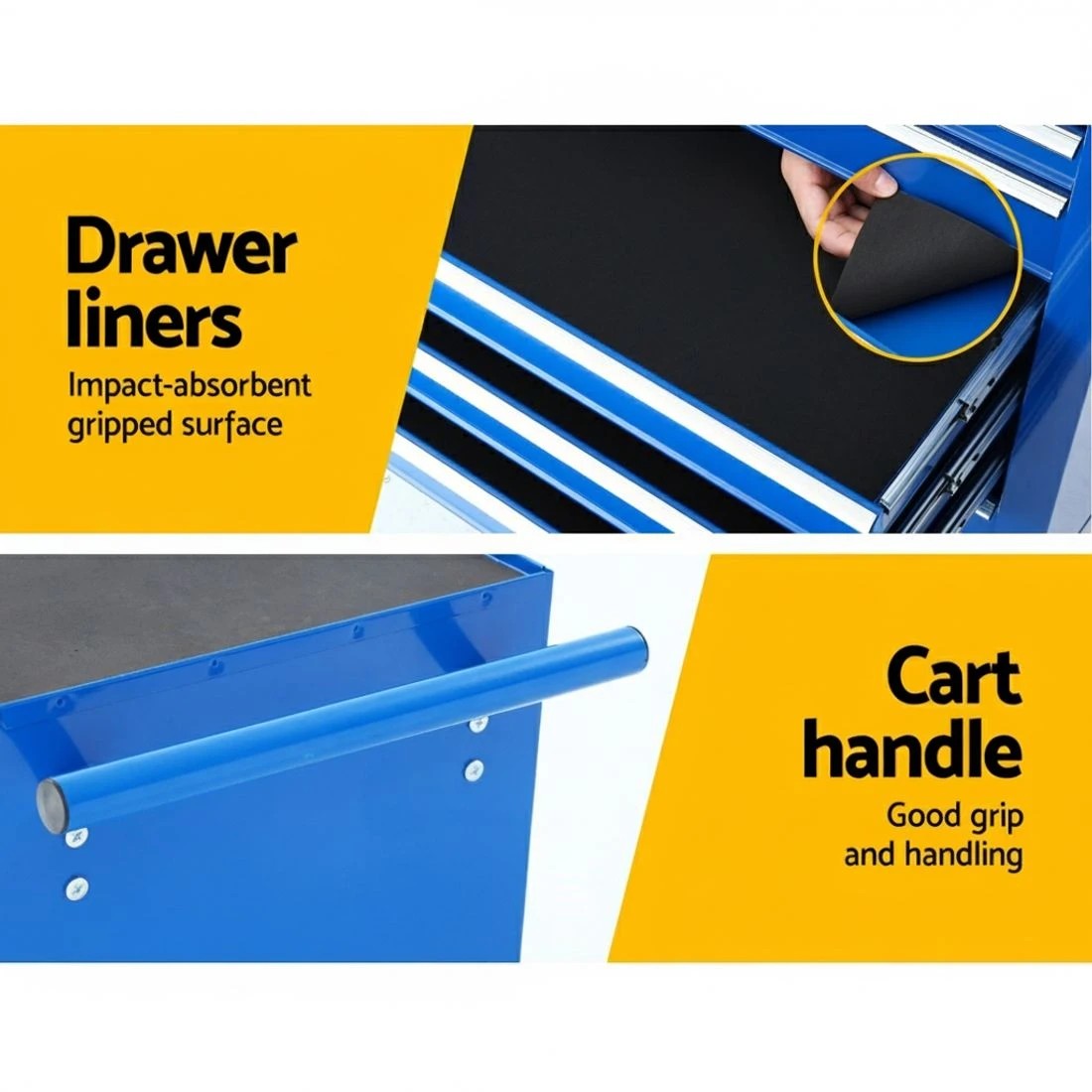 5 Giantz 7 Drawer Tool Box Cabinet Chest Trolley Storage Garage Toolbox - Blue, 5 of 5