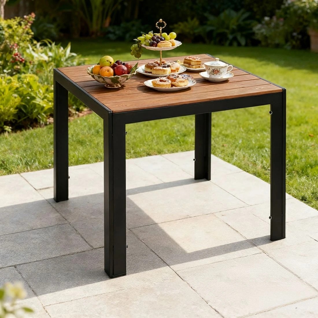 6 Gardeon 5PCS Outdoor Dining Set Table and Chairs Patio Garden Furniture Bistro Set - Black, 6 of 7