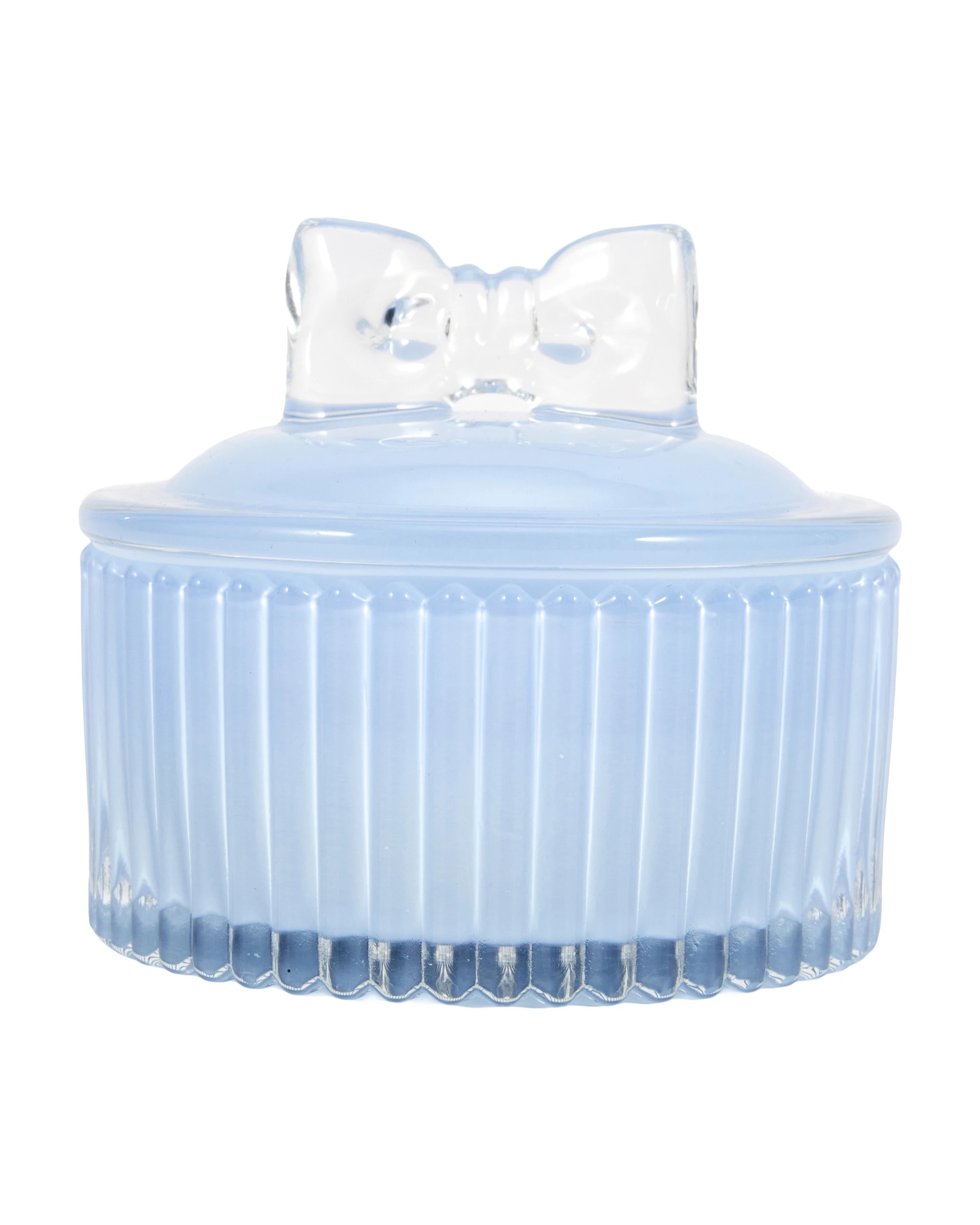 1 Blue Bow Lid Glass Candle, 1 of 6