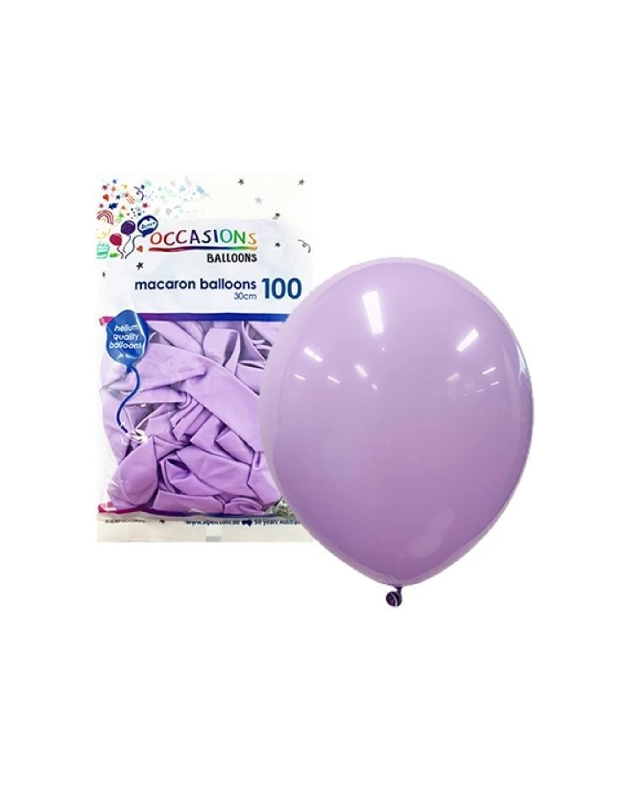 1 Alpen 100pc Latex Balloons Event Decoration Metallic 30cm Pastel Lavender - Purple, 1 of 1