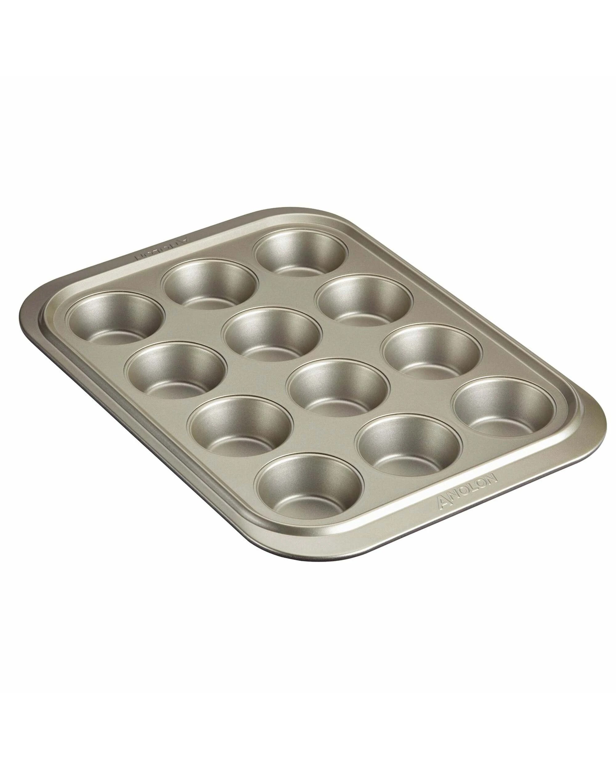 1 Anolon Ceramic Reinforced Muffin Pan 12 Cup - Black, 1 of 1