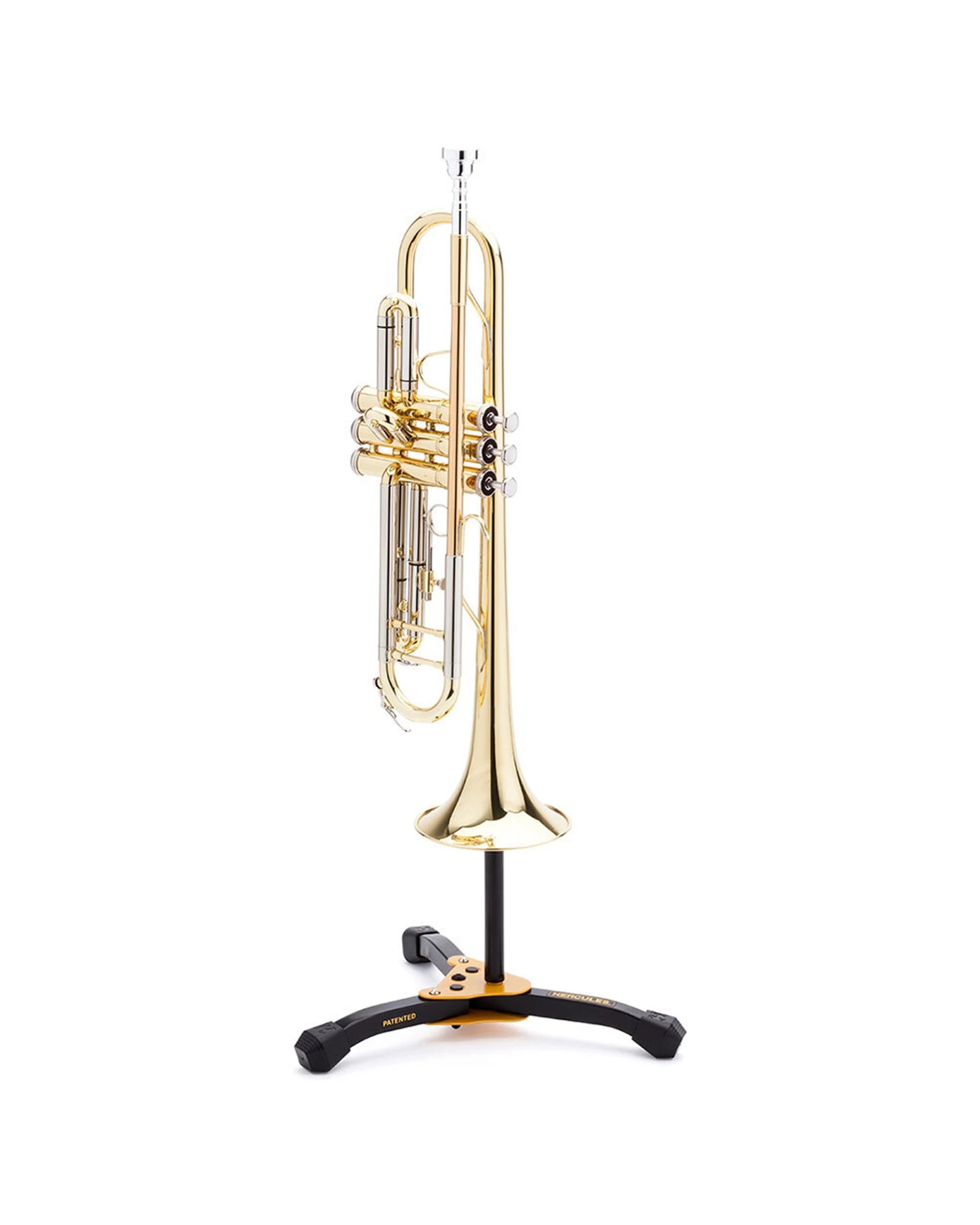 2 Hercules Musical Instrument Trumpet Cornet Stand Holder With Velvet Peg - Black, 2 of 2
