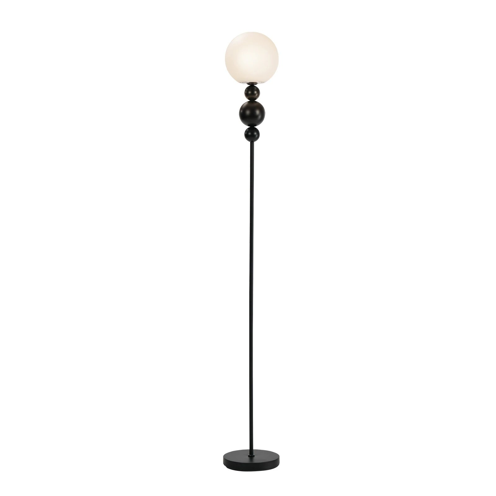 1 Oikiture Floor Lamp Standing Lamp Globe  Shade Metal - Black, 1 of 10