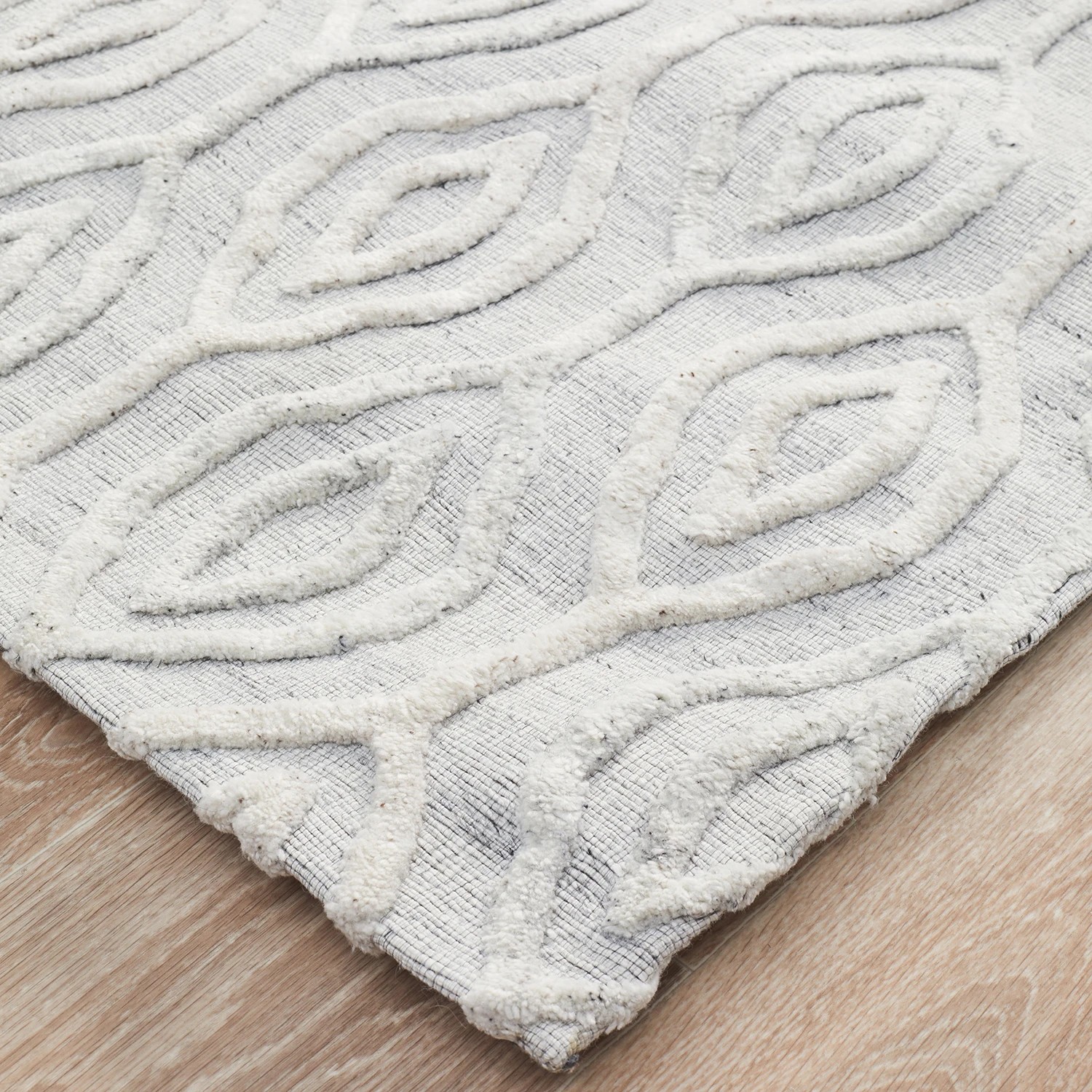 3 Common Ground Rugs Tableau 5050 400x300cm - Extra Extra Large Hand Loomed Wool Floor Rug - White, 3 of 7