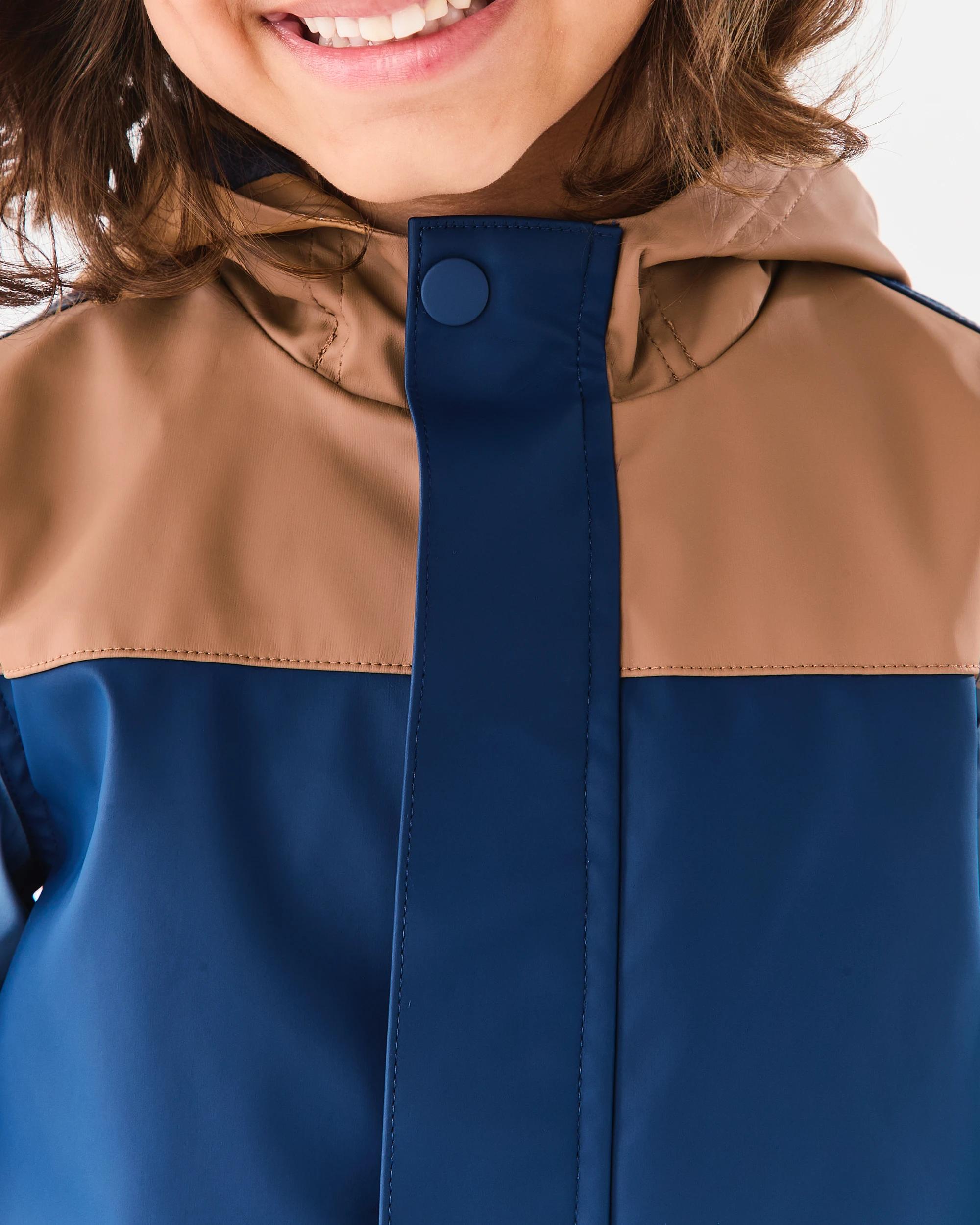6 Colour Block Rain Jacket Dress Navy, 6 of 7