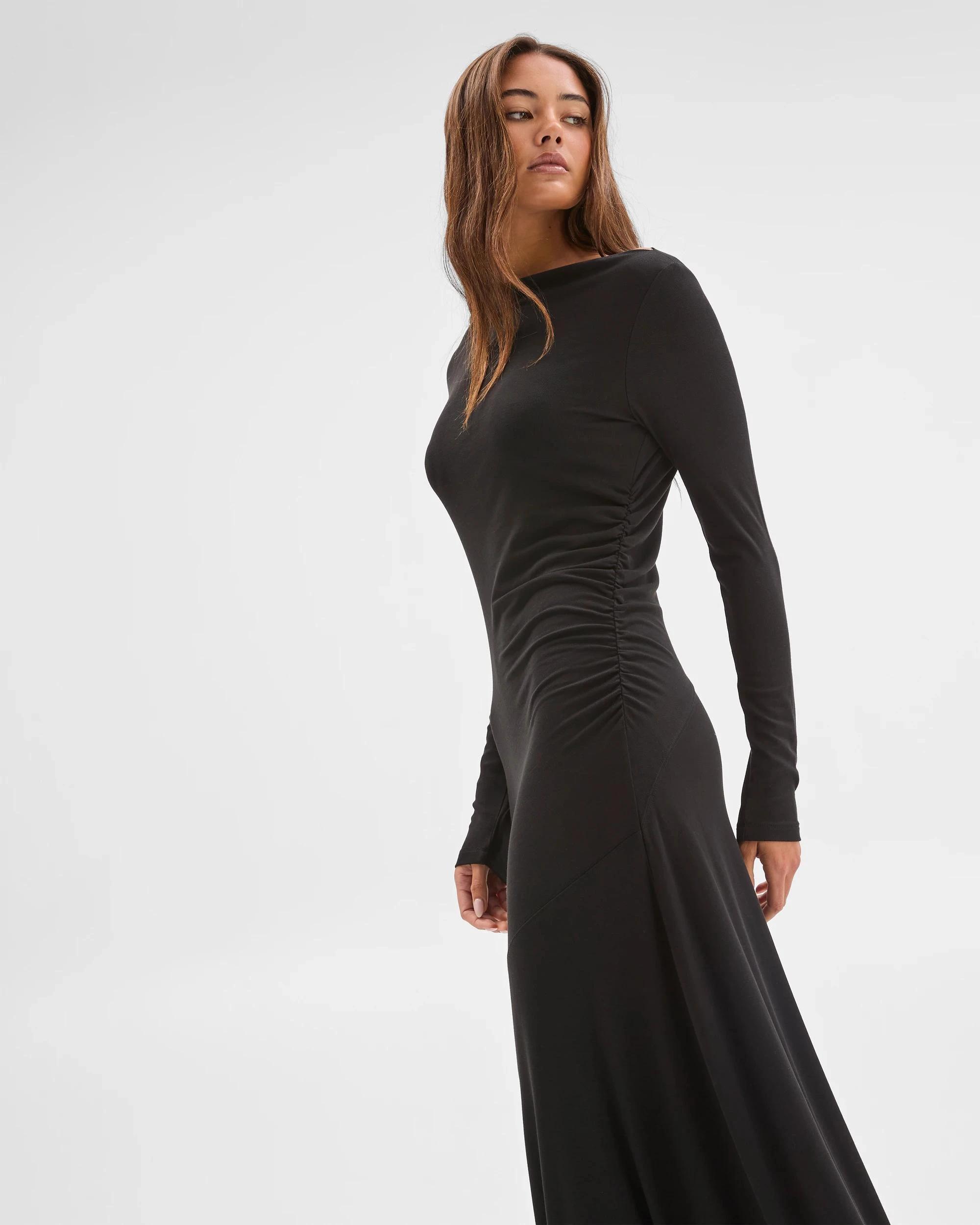 2 Lily Loves Drape Maxi Dress BLACK, 2 of 6