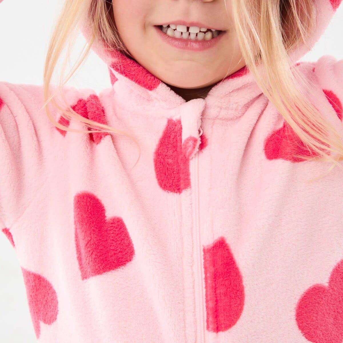 4 Novelty Fluffy All-In-One Sleepsuit Pnk Hearts, 4 of 8