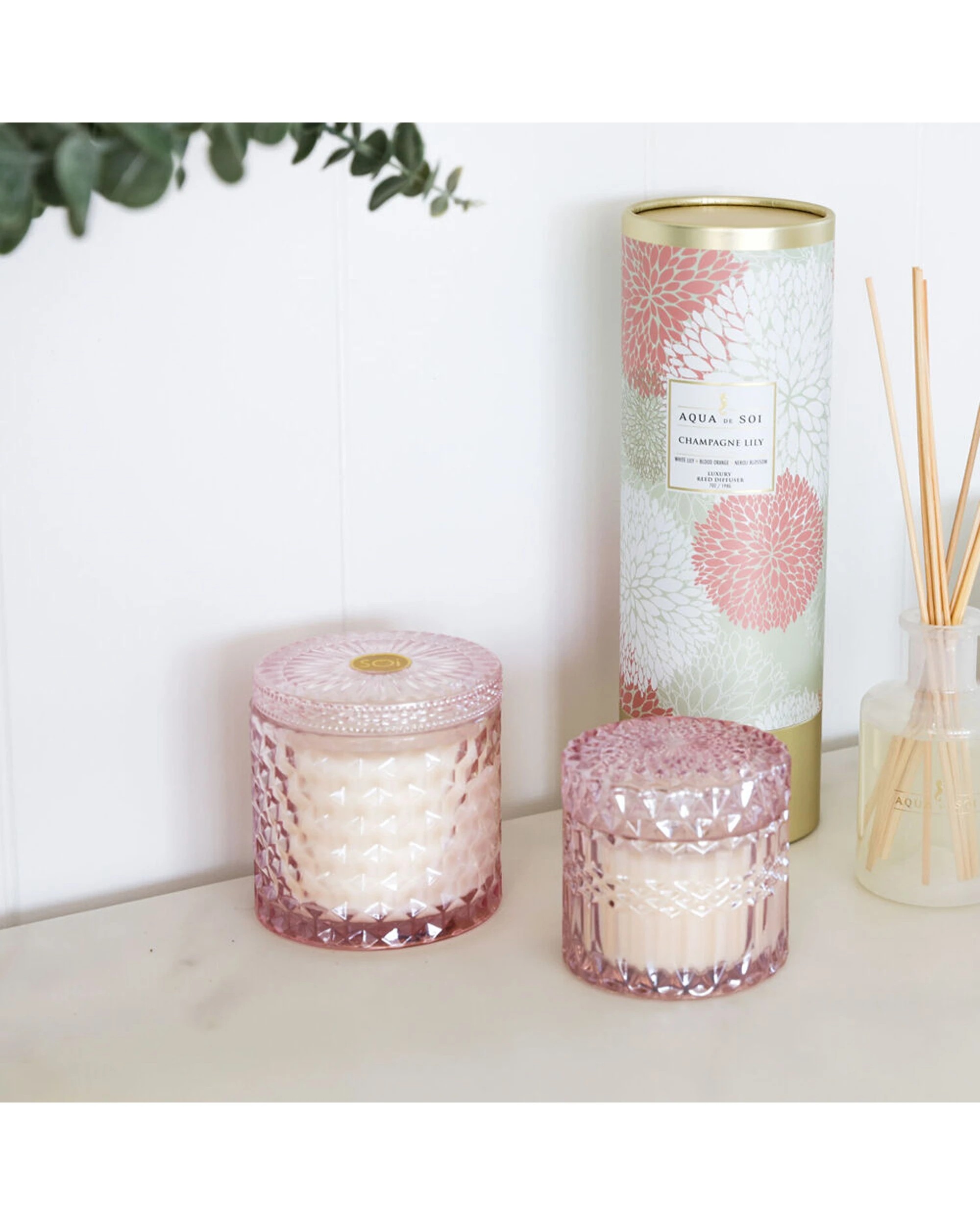 5 The Soi Co 2PK Champagne Lily Petite Shimmer Scented Soy Candle Home Fragrance Set 8oz - Pink, 5 of 5