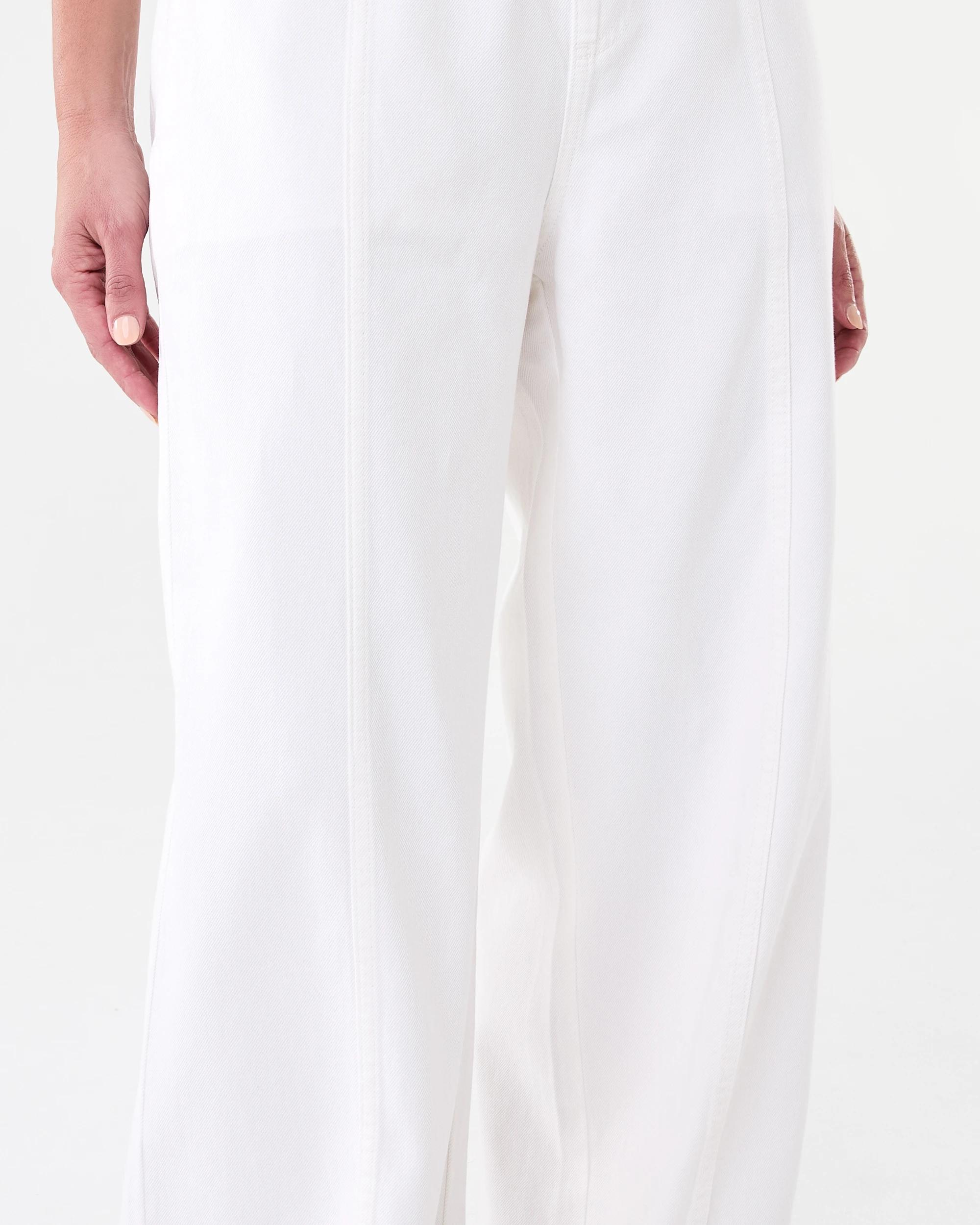 6 Seam Front Wide Leg Jeans Ecru, 6 of 9