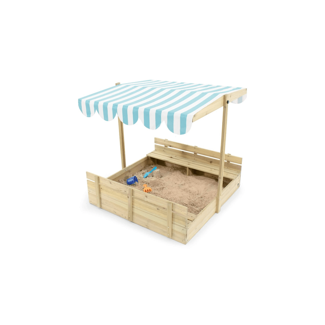 1 Plum Play Au Sandpit With Canopy Wooden Sandbox Playset Large With Benches
 - Multi, 1 of 5