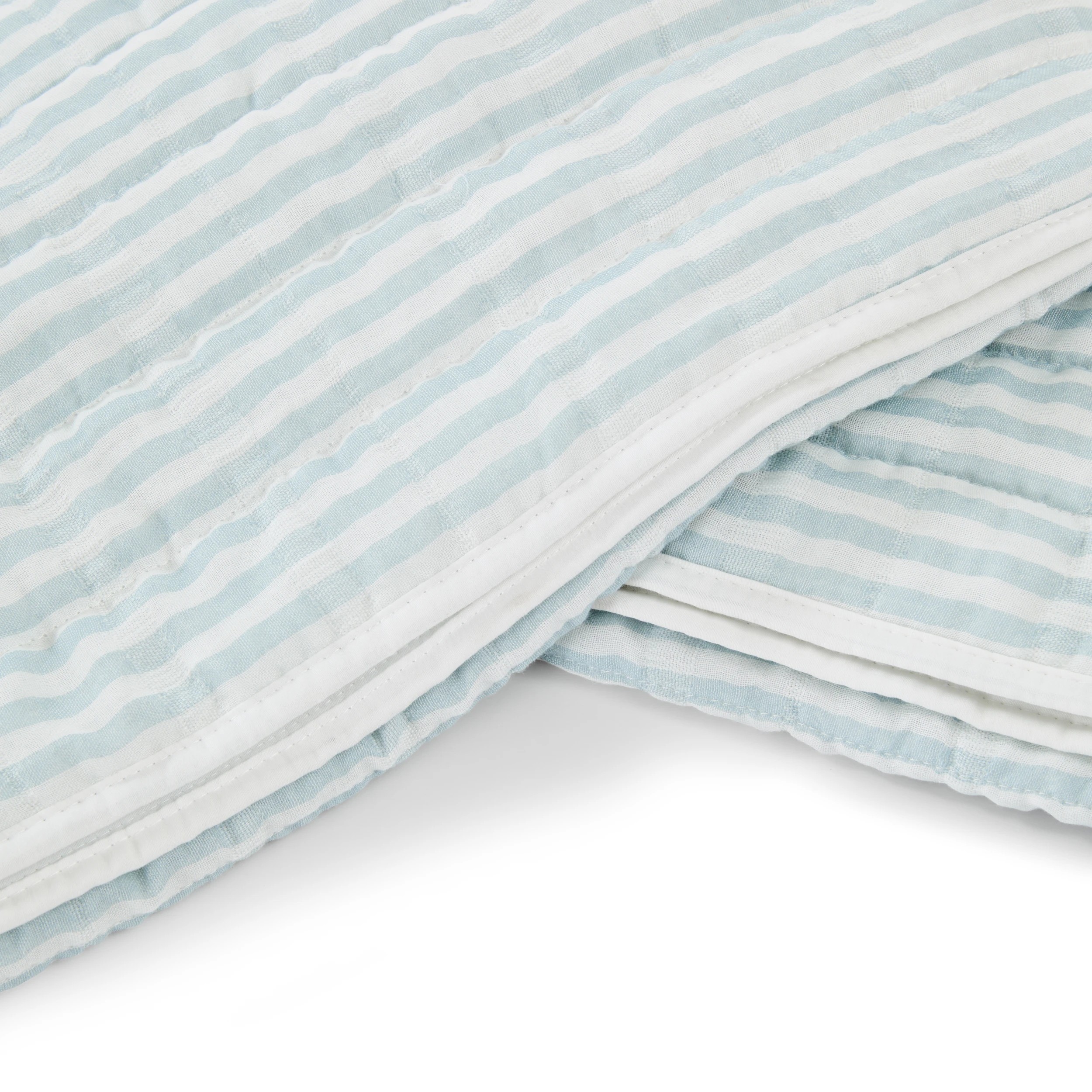 5 Stripe Coverlet Set - Queen/ King Bed, Blue, 5 of 7