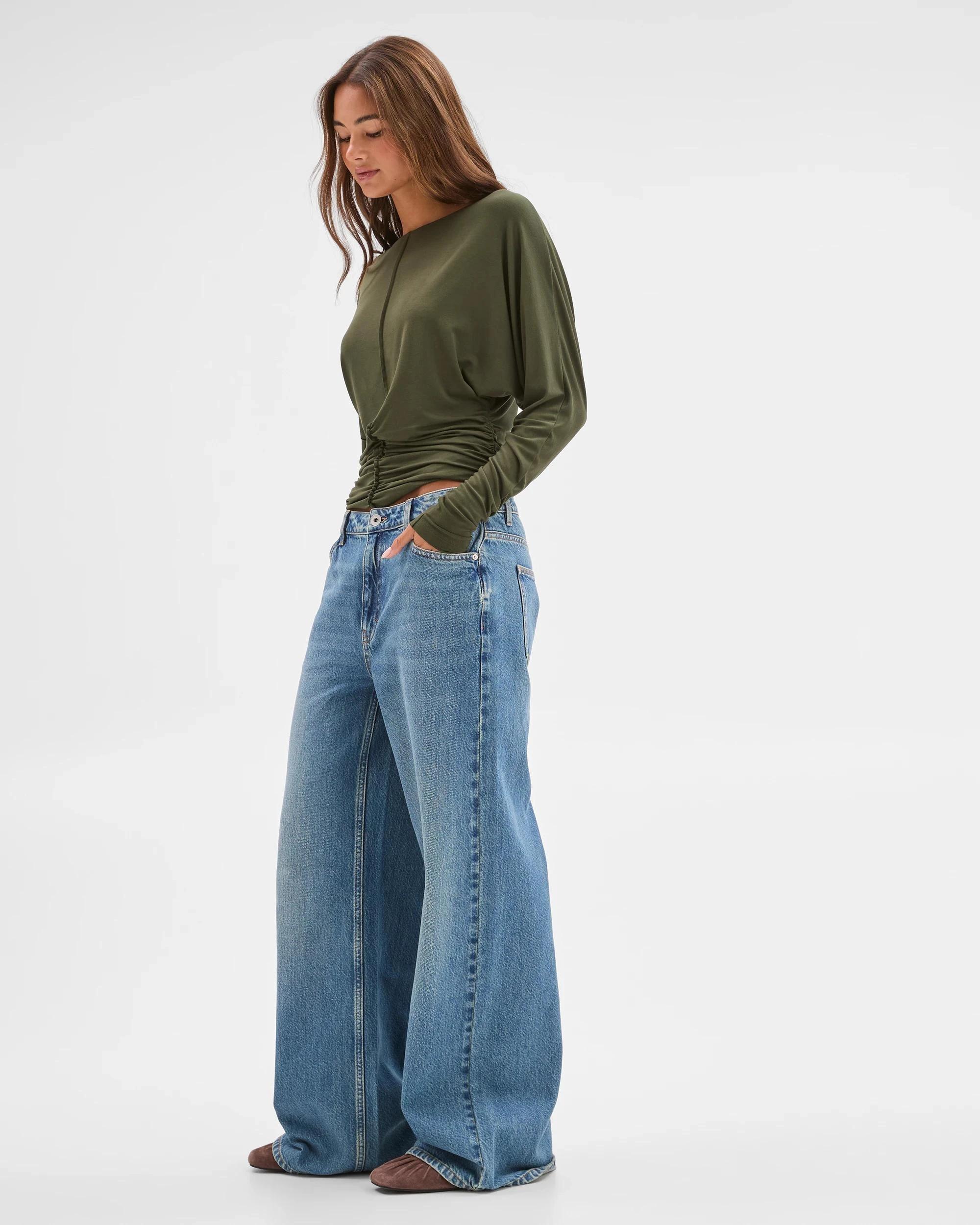 4 Lily Loves Mid Rise Wide Leg Denim Jeans BARCELONA, 4 of 6
