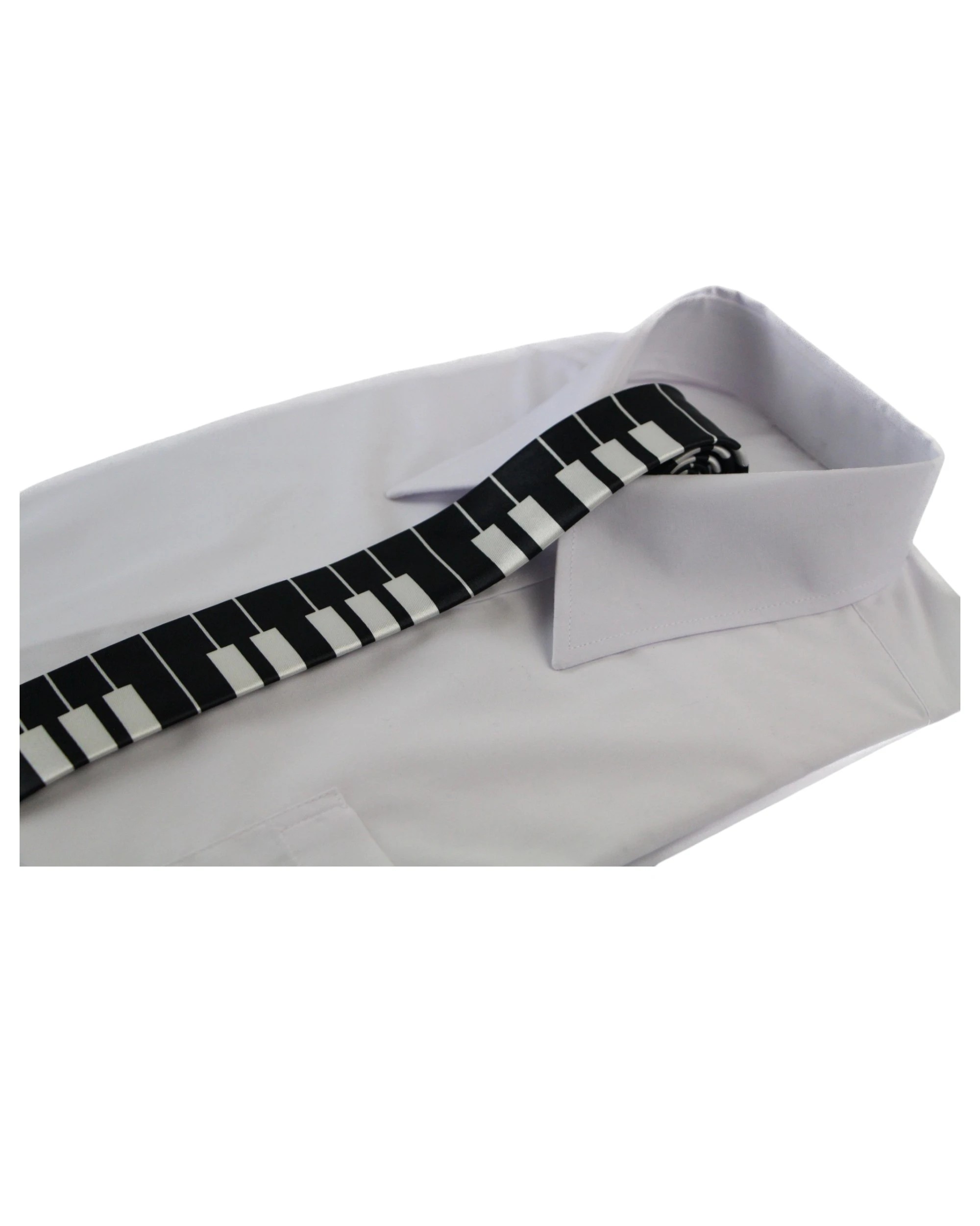 3 Zasel Mens Black & White Piano Keys 5cm Skinny Neck Tie - Multi, 3 of 3
