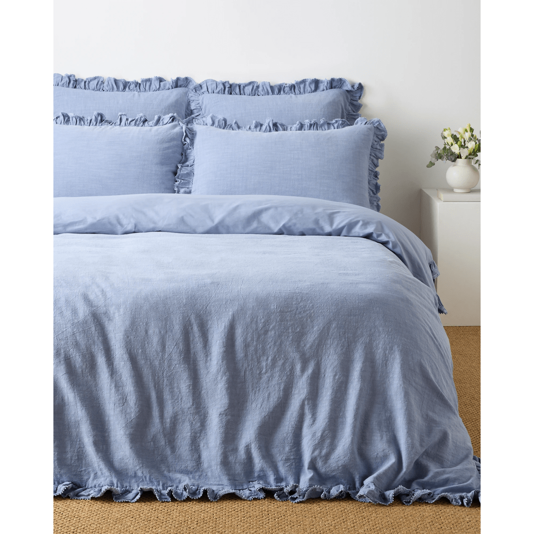 2 Target Kiara Australian Cotton Textured Stonewash Ruffle Quilt Cover Set
 - King Bed
 - Blue, 2 of 6