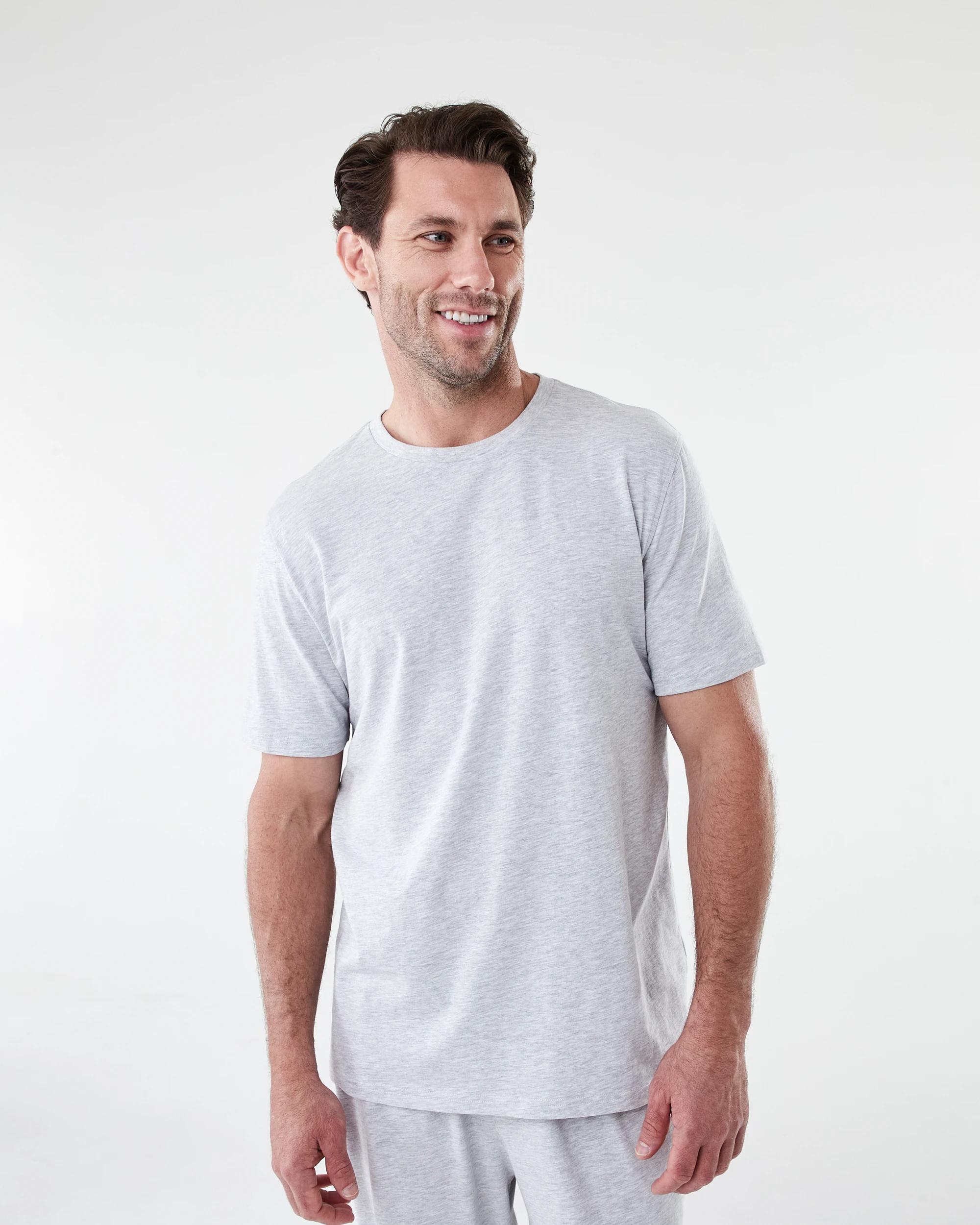 1 Cotton Elastane Sleep Top GREY MARLE, 1 of 6