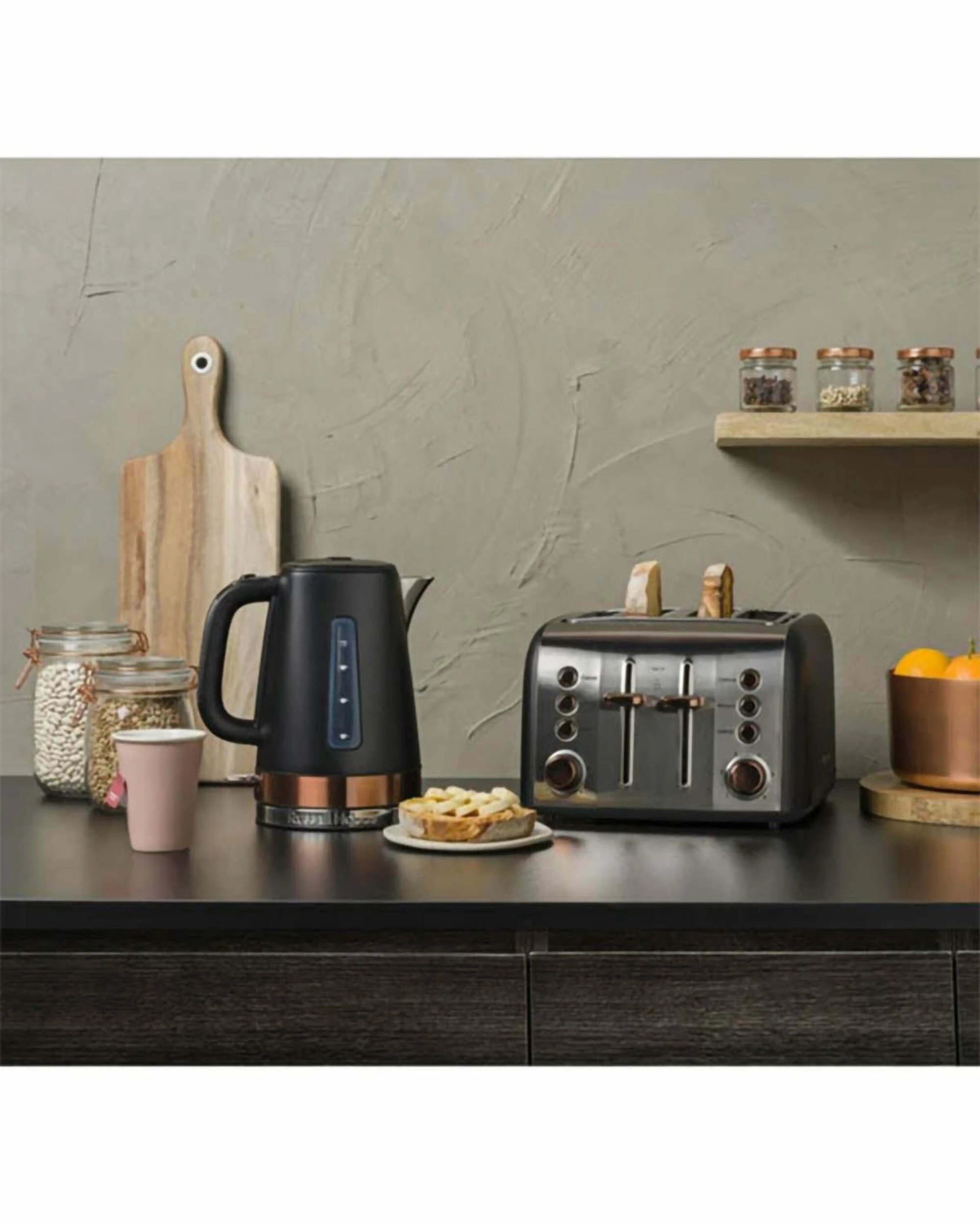 4 Russell Hobbs Brooklyn 4 Slice Toaster - Black with Copper Details - ROSE GOLD, 4 of 4