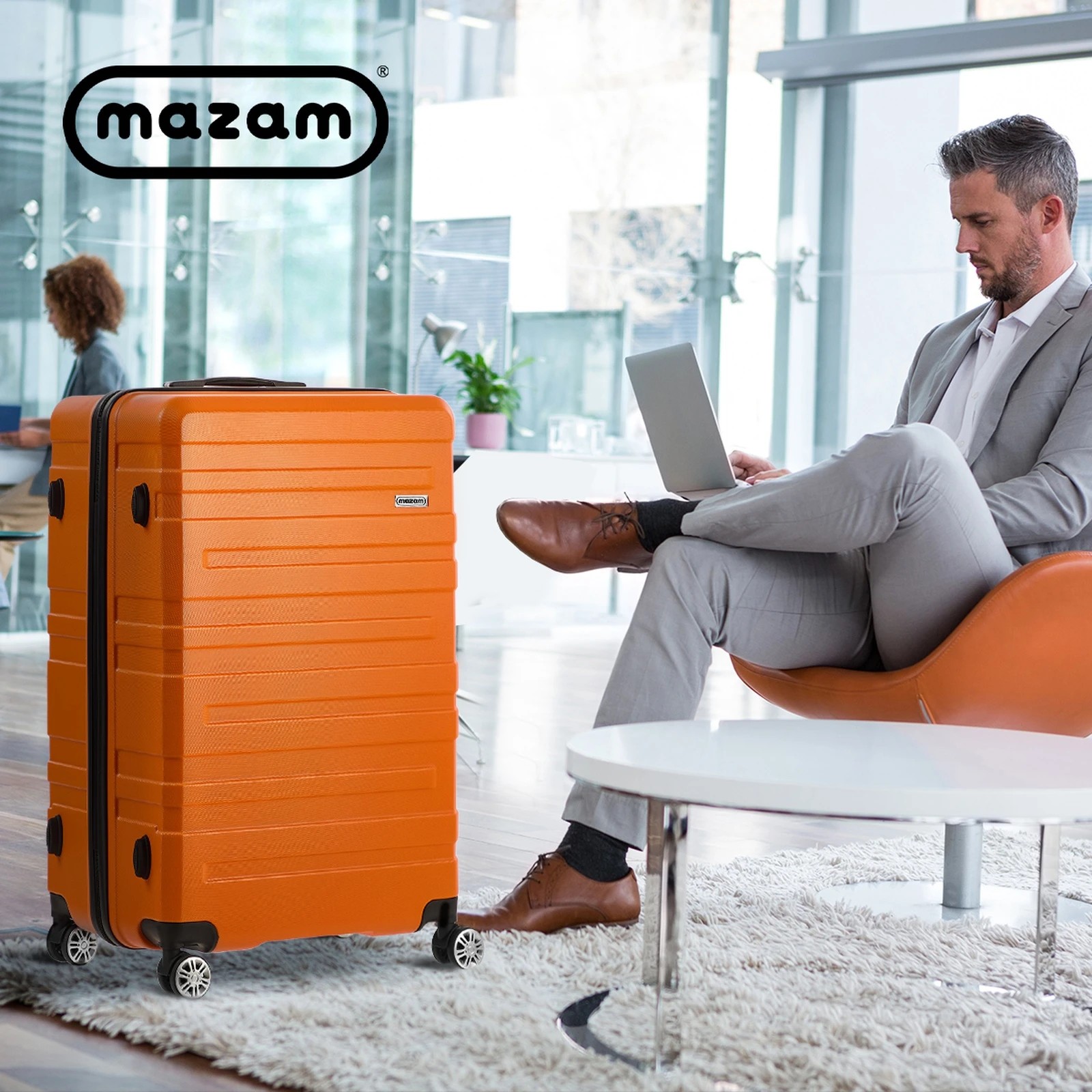 9 Mazam 28" Luggage Suitcase Travel TSA Lock Storage Hard Shell Case - Orange, 9 of 10