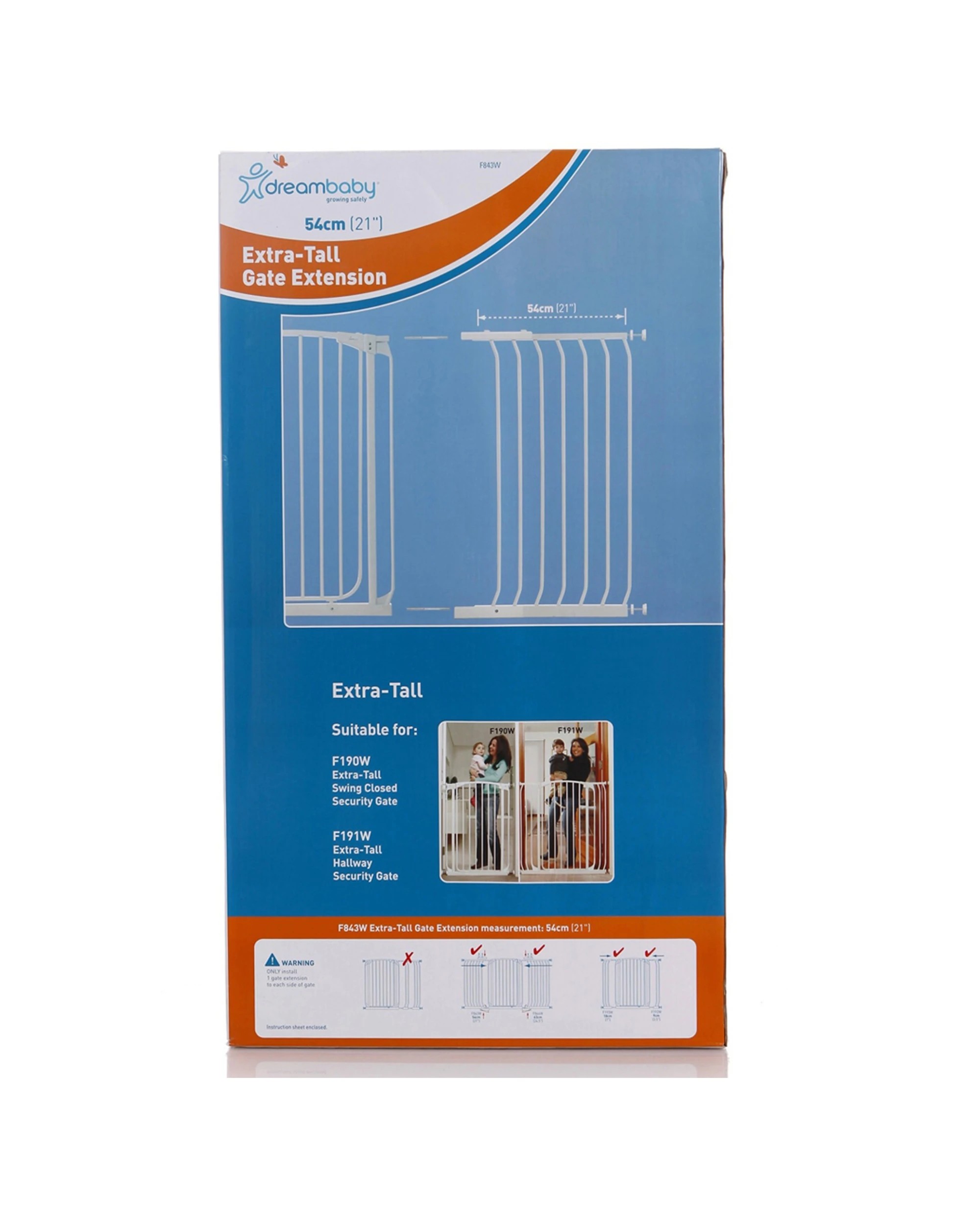 3 Dreambaby Chelsea Tall Xtra Security Gate Extension Baby Safety 54cm - White, 3 of 3