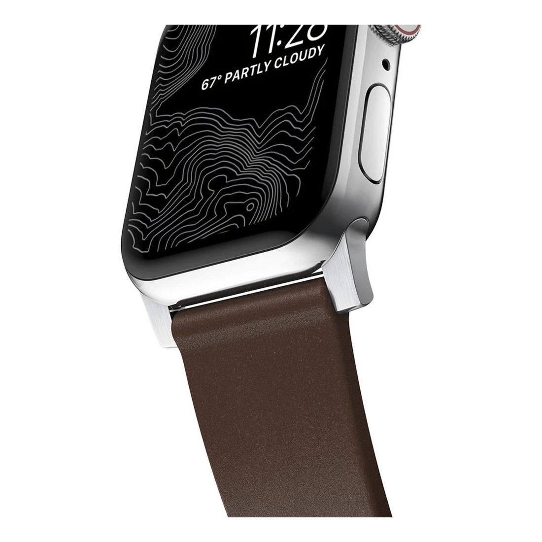 3 Nomad Apple Watch Band Leather 44-46mm Brown Silver, 3 of 4